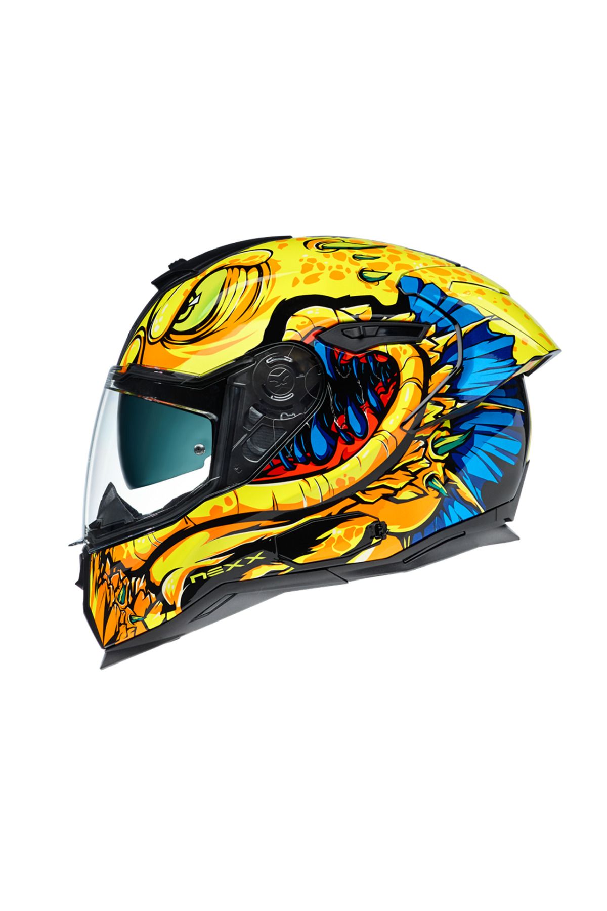 Nexx Sx.100r Abisal Kapalı Kask Sarı-Mavi
