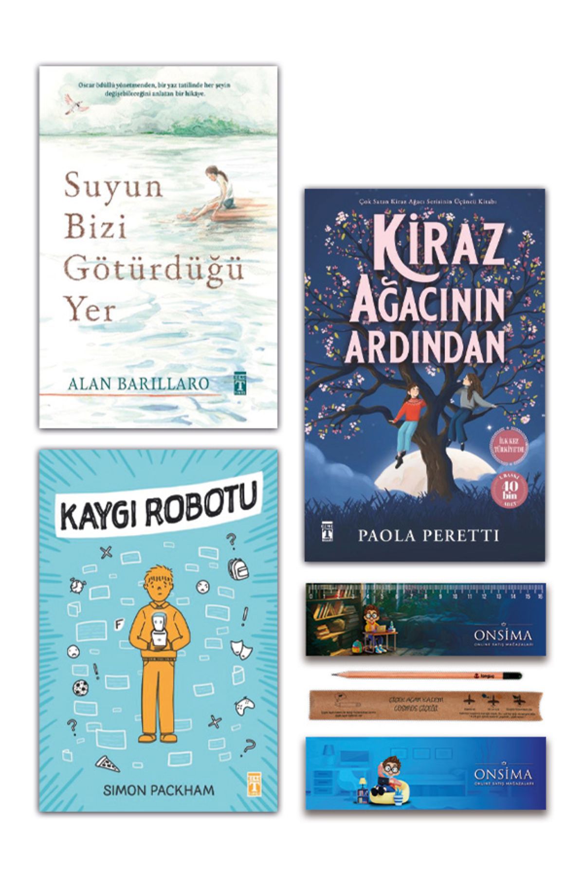 Genç Timaş Kaygı Robotu - Suyun Bizi Götürdüğü Yer - Kiraz Ağacının Ardından Set 3 Kitap