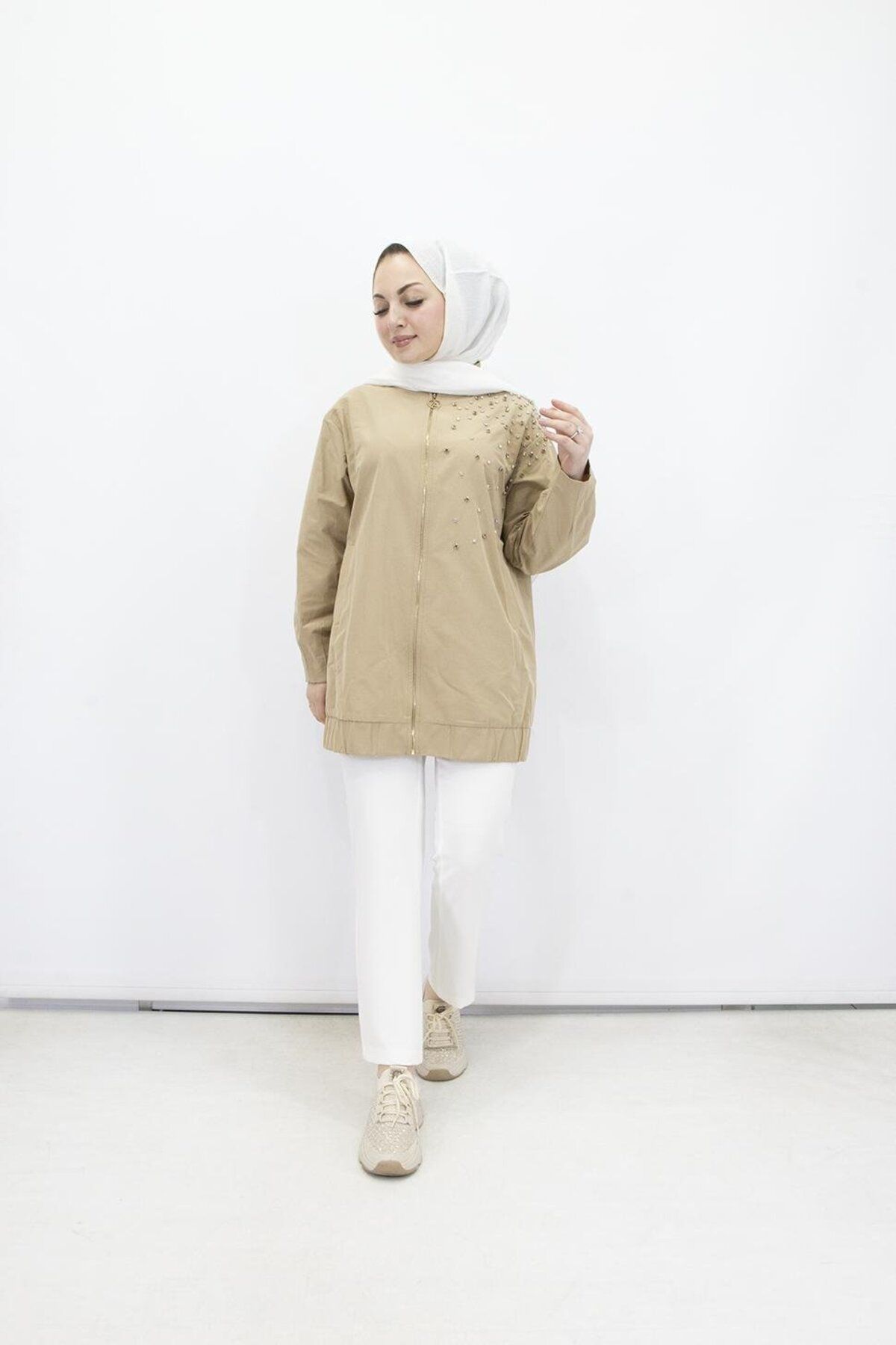 Armine TREND 512 Armine Trend 512-1 Taşlı Fermuarlı Tunik
