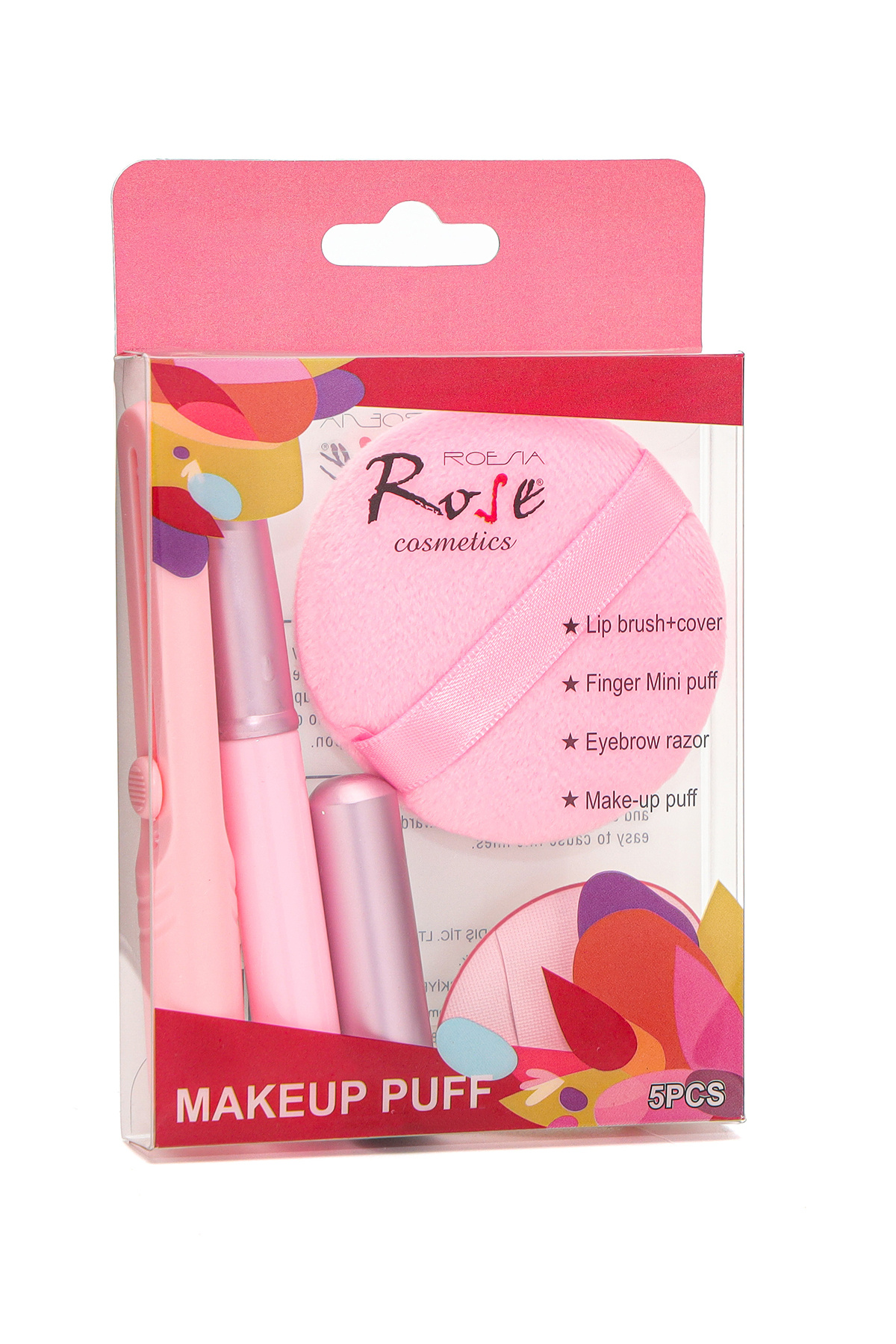 Roesıa Rose Cosmetics Rose 5'li Fırça, Sünger, Ustura Seti