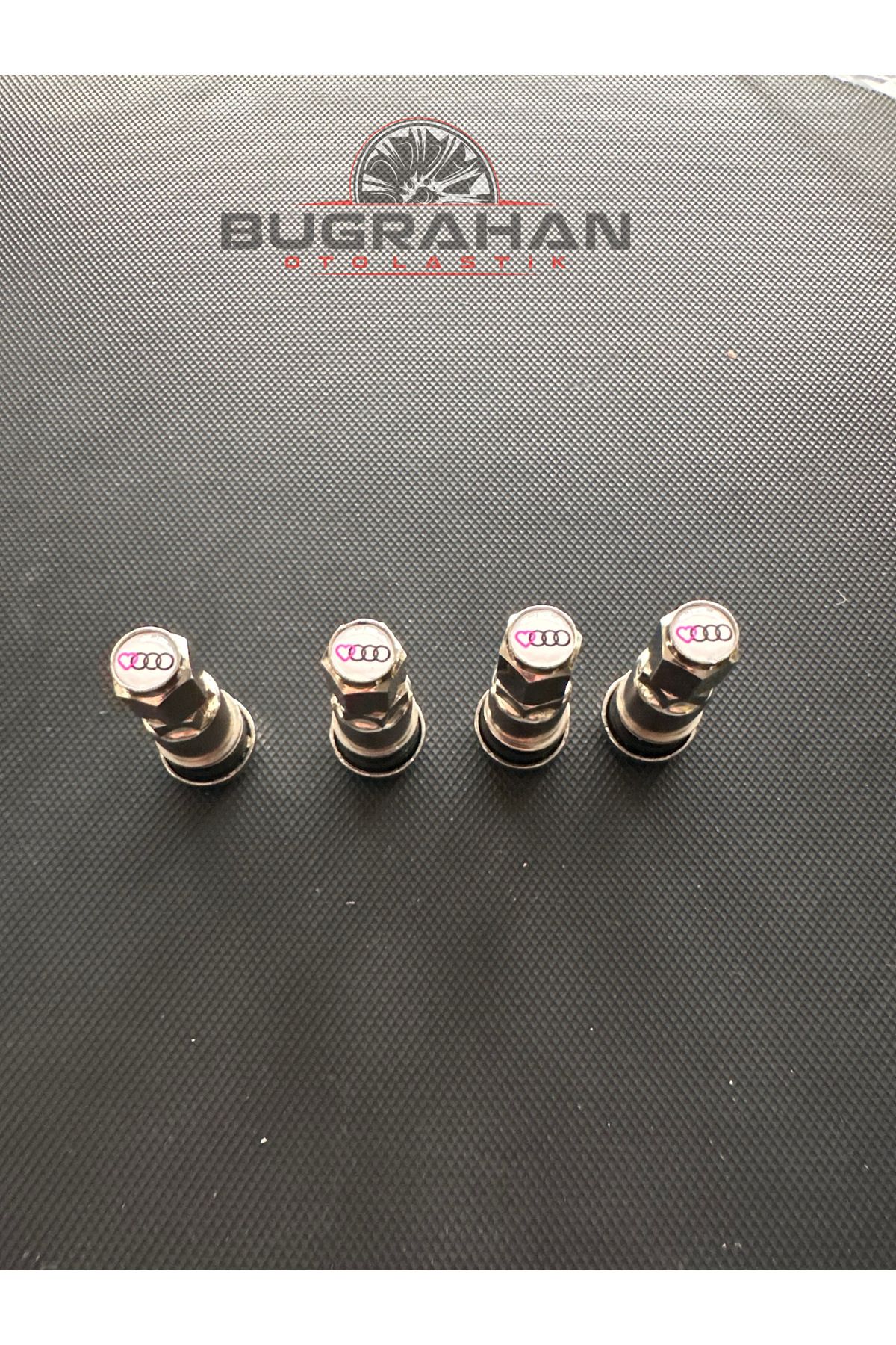 OEM Audi Love Sibop Kapağı Logolu Tüm Araçlara Uyumlu A Kalite Paslanmaz Çelik Sibop 4 Adet