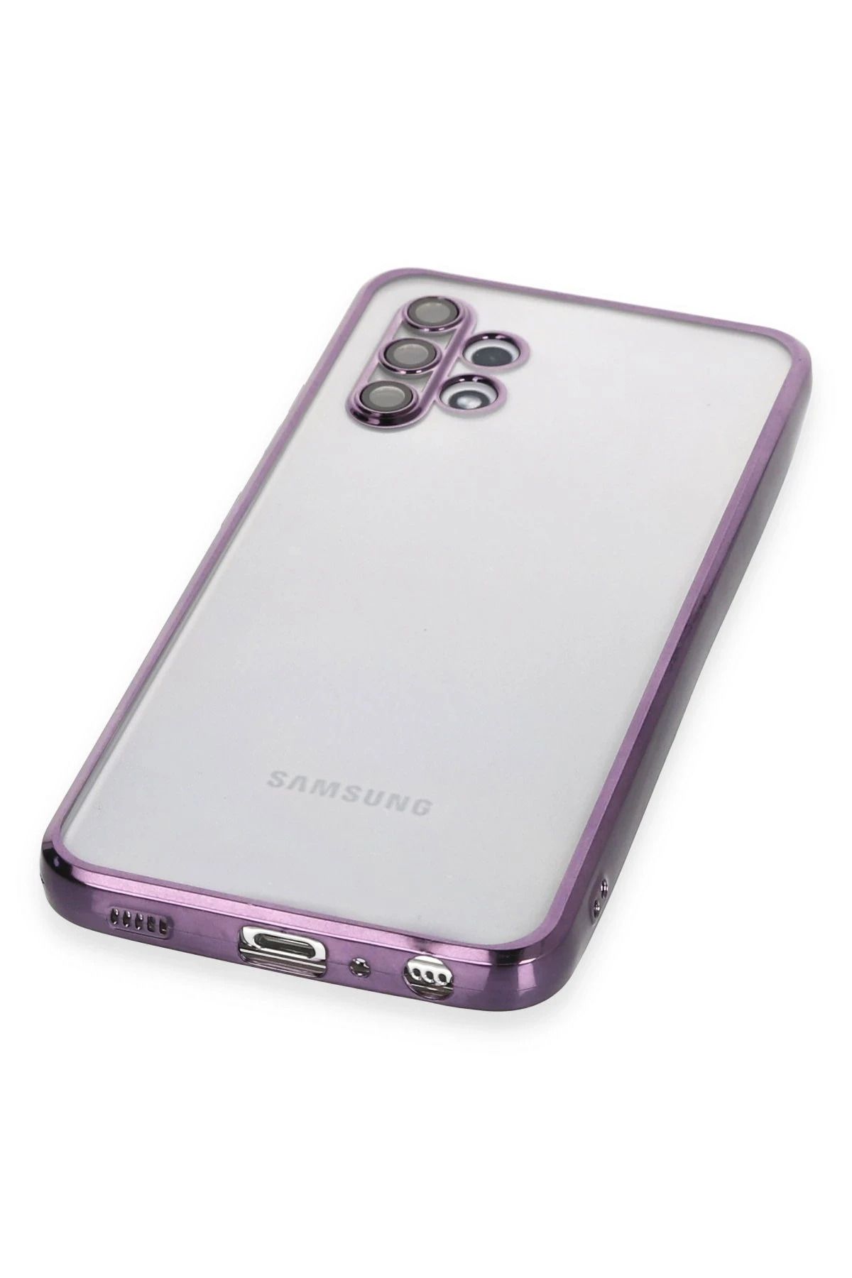 NewFace Samsung Galaxy A32 Kılıf Lensli Silikon - Mor WLZOR