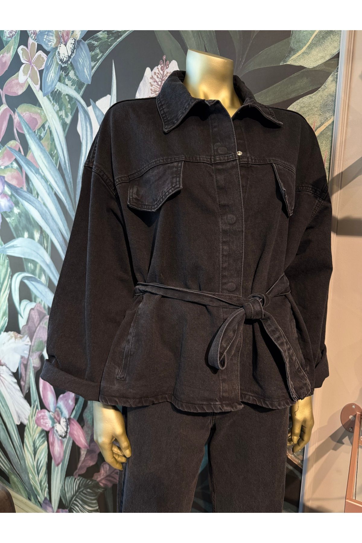 Büşra Butik Siyah denim takım