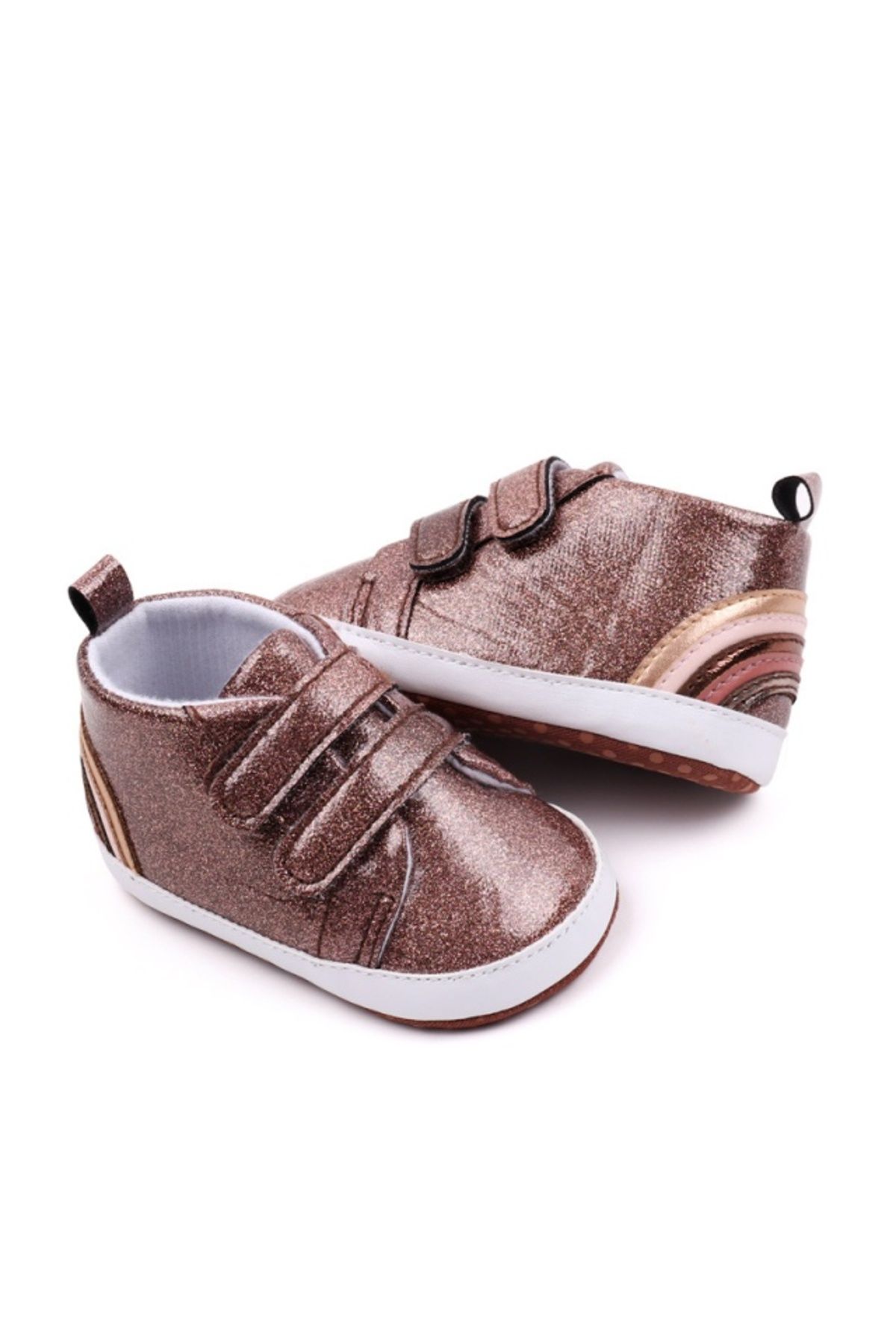 Superbaby-Brown baby shoes - Glitter 1