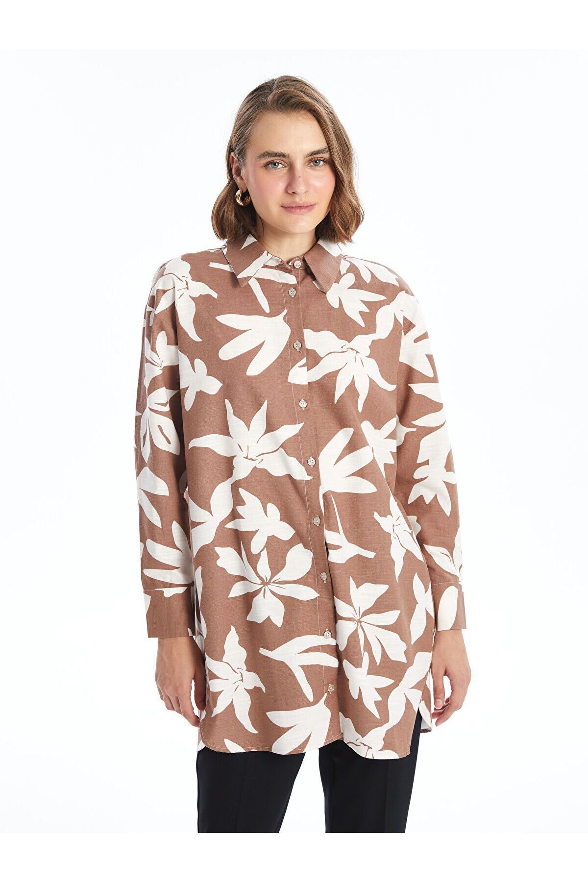 LC Waikiki Desenli Oversize Kadın Gömlek Tunik