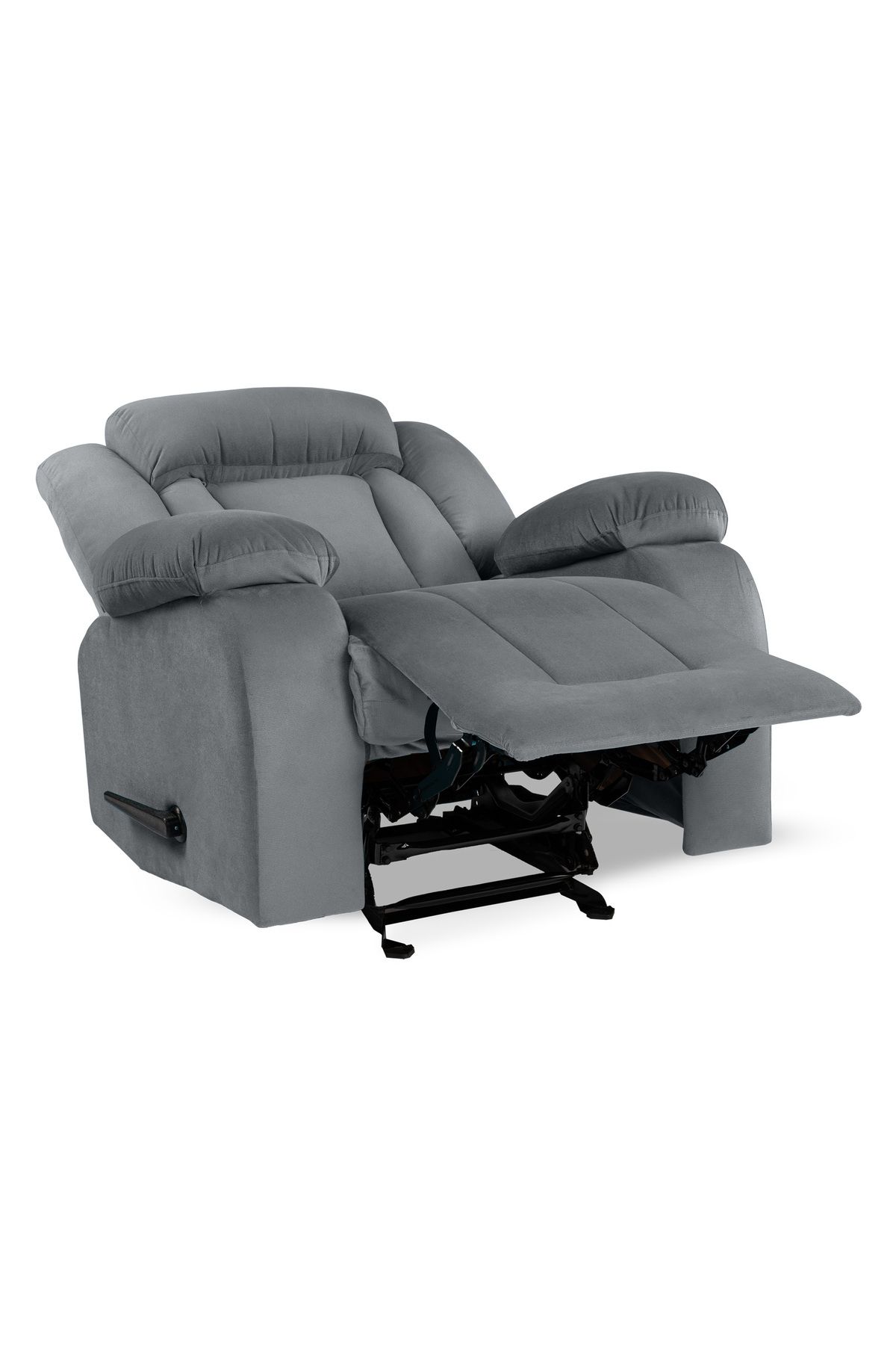 Lazy Vibes-MNZ5 | Velvet Rocking & Rotating Recliner Chair - Grey 6