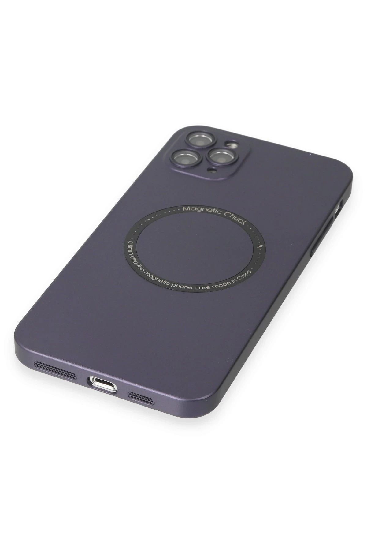 NewFace iPhone 11 Pro Max Kılıf Jack Magneticsafe Lens Silikon - Mor WLZOR