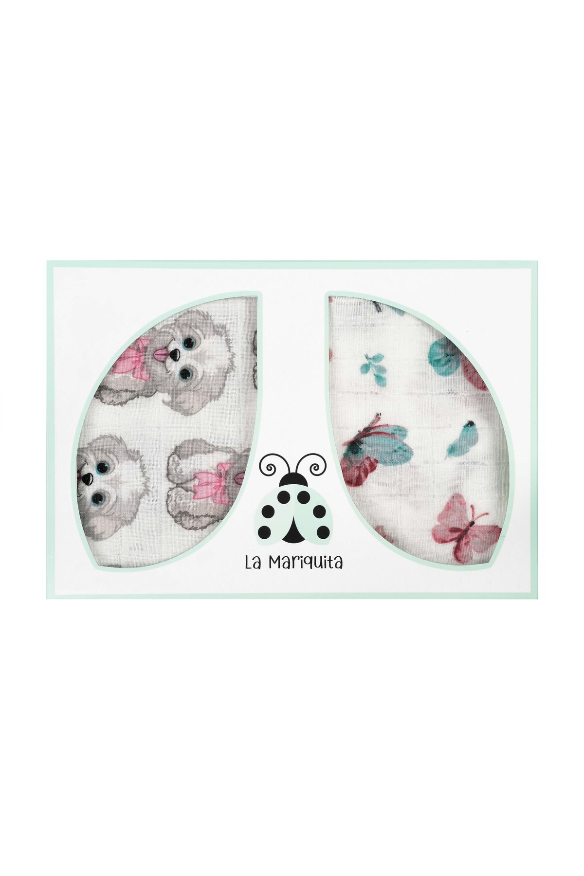 La Mariquita Müslin Bebek Örtü Seti %100 Pamuk DOG&BTF (70X85 CM 2'Lİ KUTU)