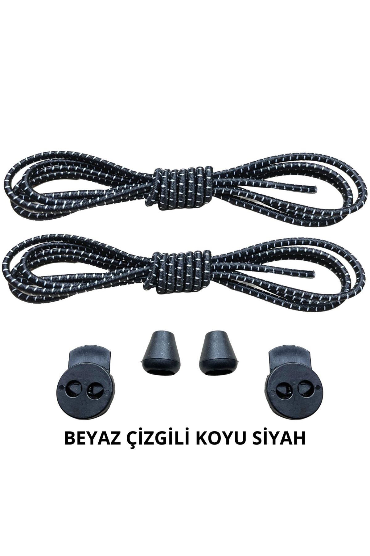 Mawrond Yuvarlak, Elastik, Kilitle Bırak, Yeni Nesil, Bağlamaya Gerek Olmayan Ayakkabı Bağcığı, 100 Cm