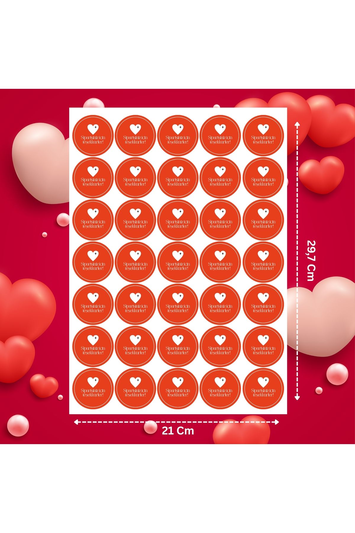 aldialiyor Yuvarlak Sticker Siparişiniz İçin Teşekkürler Paketleme ve Hediye Notu Etiket 35 Adet 4cm