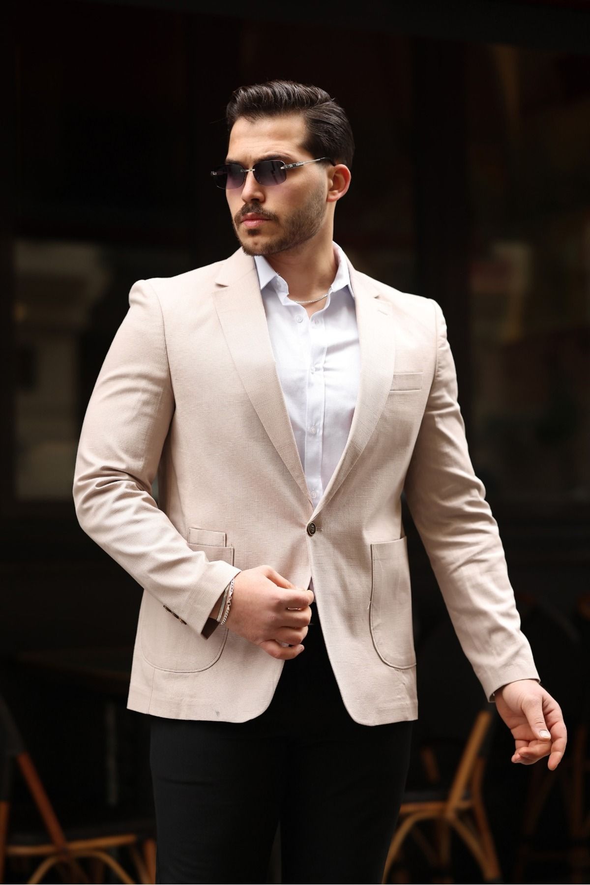 Twenhil DAR KESİM TEK CEKET KREM