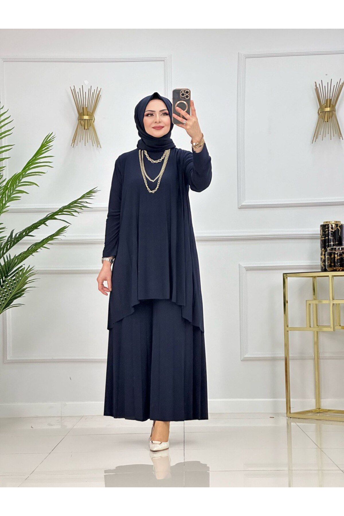 Enans Design Kadın Tesettür 2'Li Takım Pantolon & Tunik