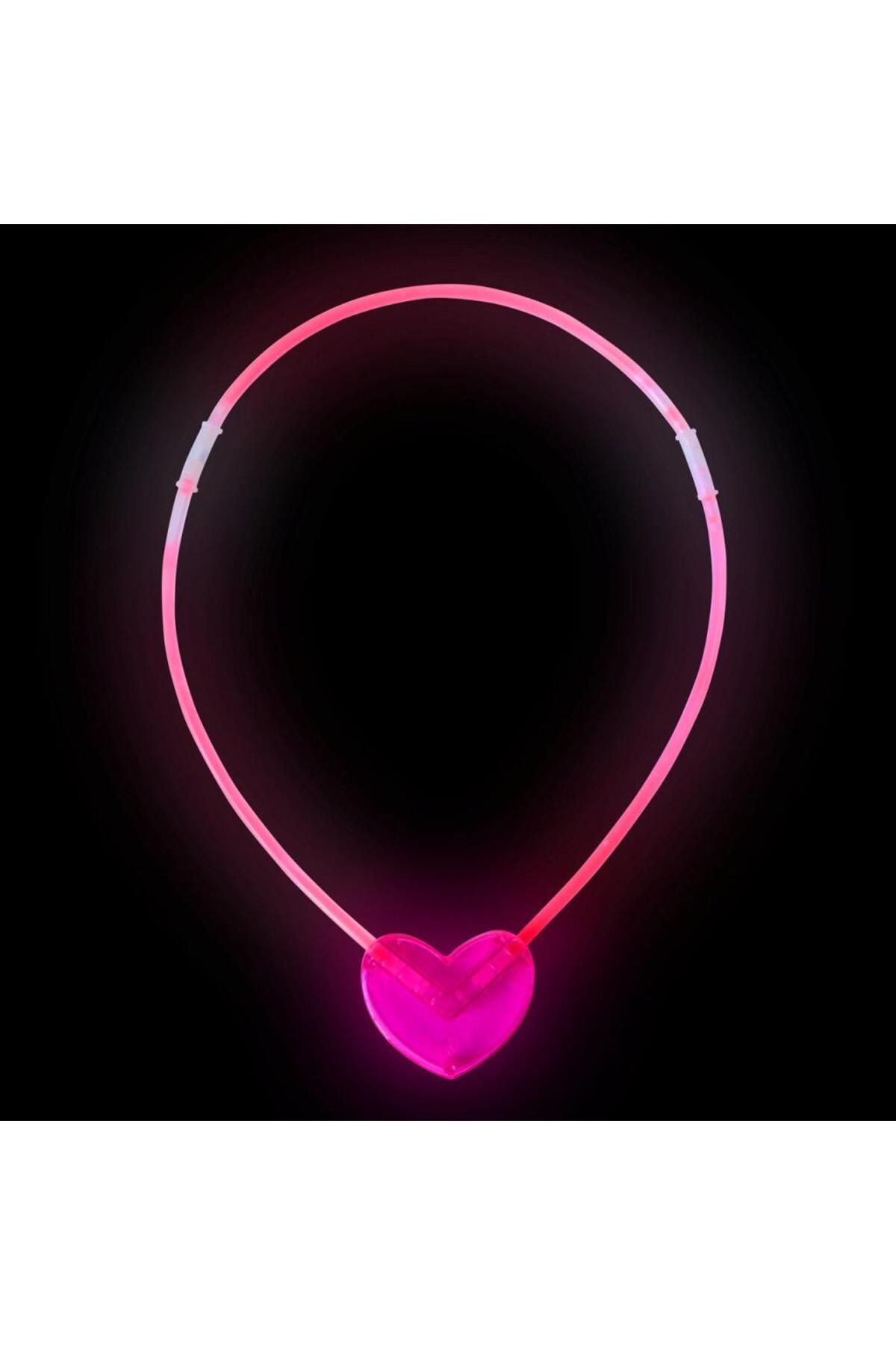 Toptan Bulurum Karanlıkta Yanan Glow Stick Kalp Şekilli Kolye 6 Renk 6 Adet