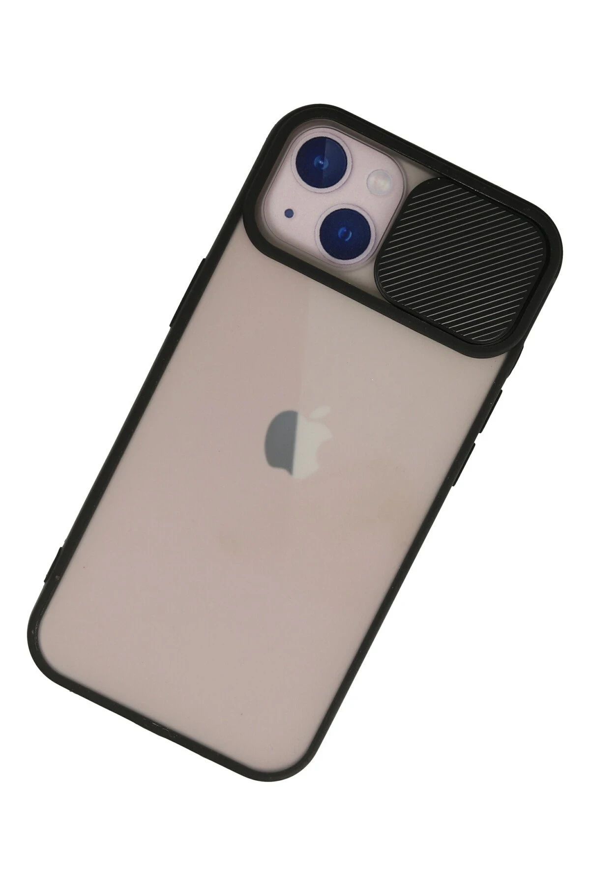 NewFace iPhone 13 Kılıf Palm Buzlu Kamera Sürgülü Silikon - Siyah WLZOR
