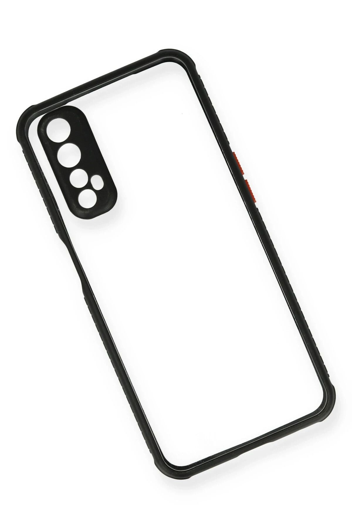 NewFace Realme 7 Kılıf Miami Şeffaf Silikon - Siyah SVLRS