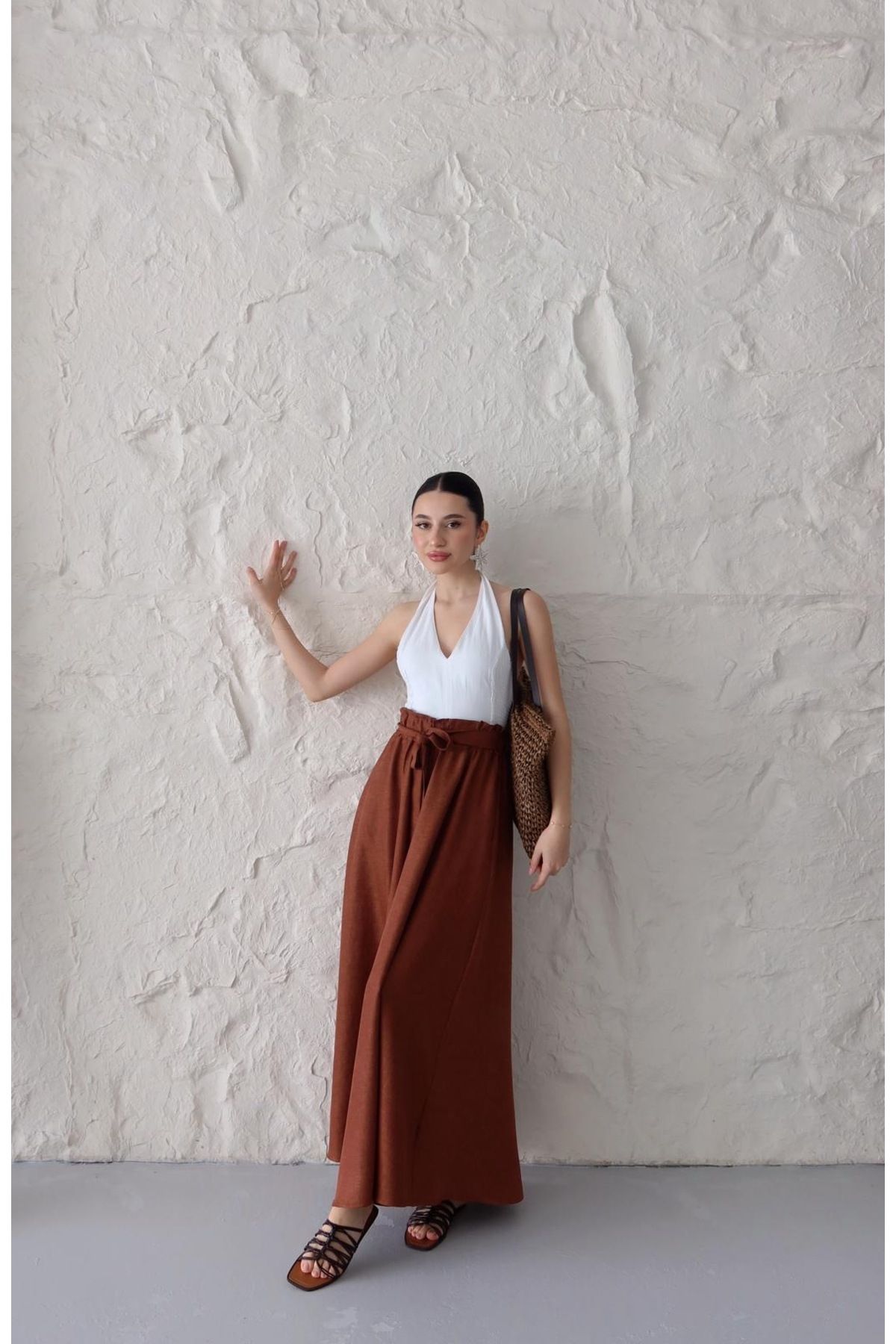 Ekim Store Çilek Kumaş Salaş Pantolon