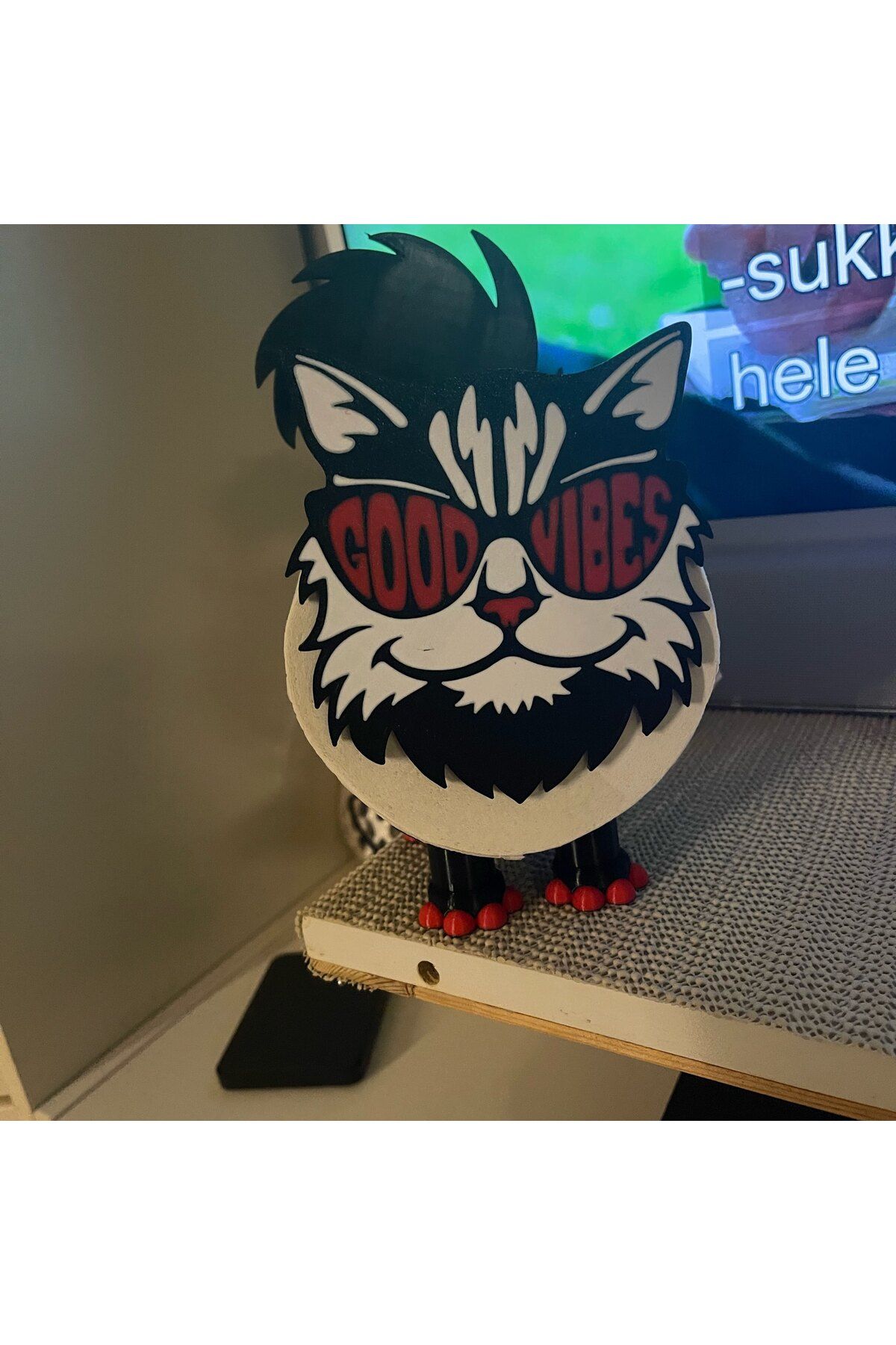 GİT3D Gözlüklü kedi tuvalet kağıdı tutucu