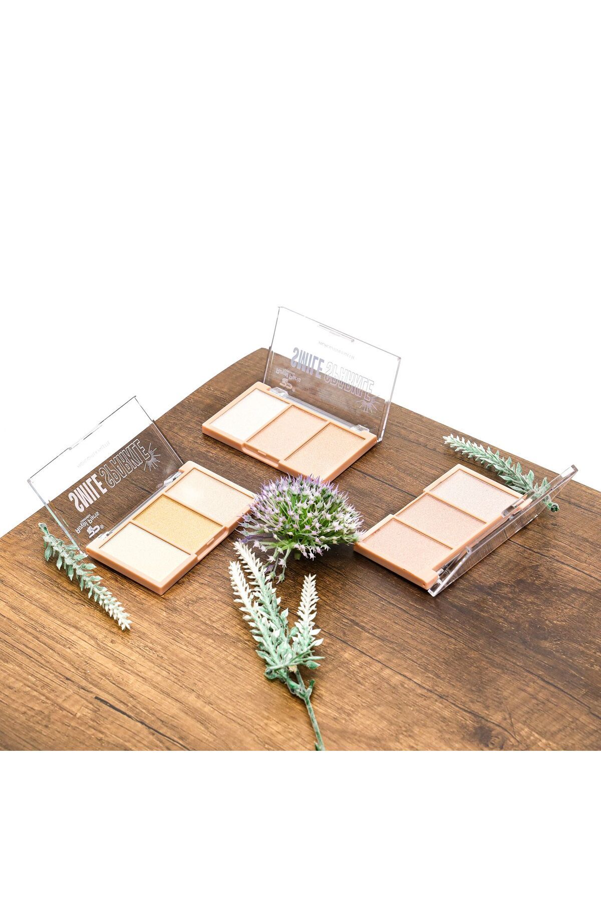 Qulaccia 3'lü Aydınlatıcı Palet - Highlighter Paleti