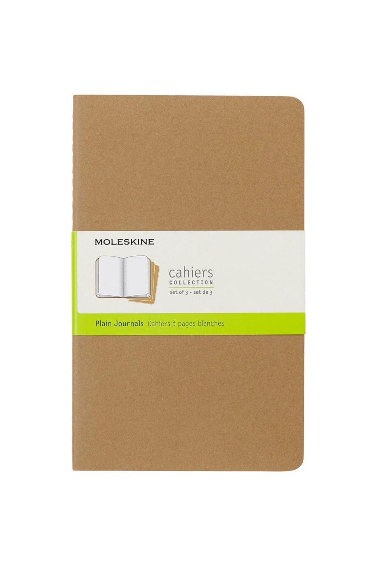 Moleskine-Unlined Cahier Notepad Set of 3 L Size Kraft Brown 1