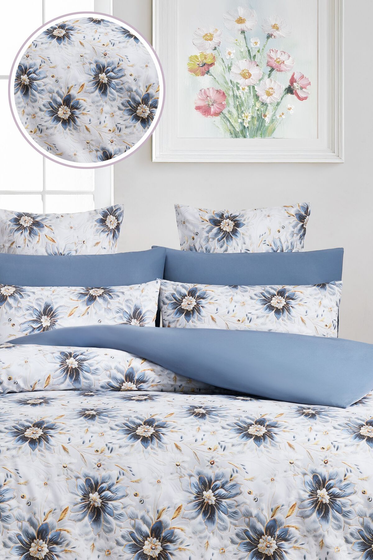 Sheri Home 3D Bahar Çift Kişilik 1 Adet Nevresim (YORGAN KILIFI)200 Cm X 220 CmFlowersbejmalzeme: %100 Pamuk.