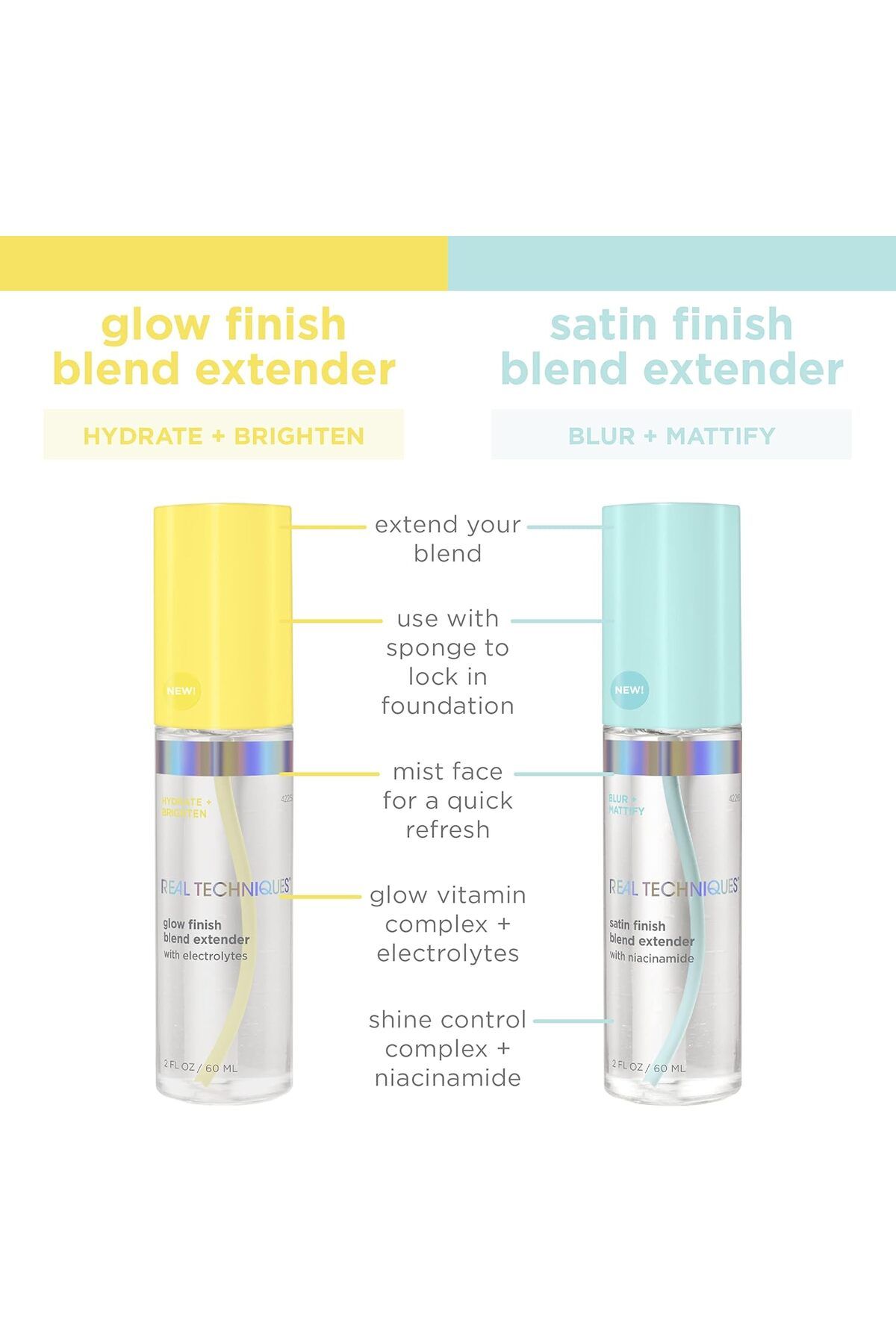 Real Techniques-Sponge+ Setting Spray for Face, Mattify With Niacinamide, Sponge Extender Mist 2