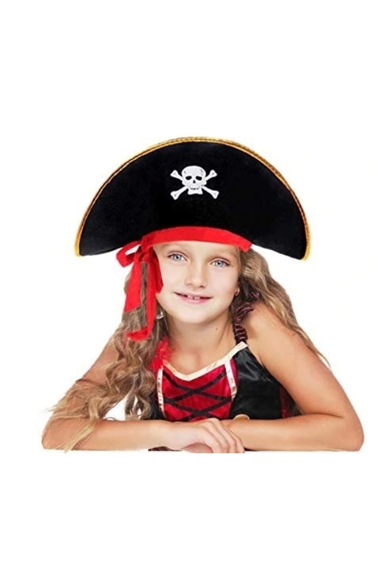 STOREMAX Kaptan Jack Kadife Çocuk Boy Korsan Şapkası (5047)