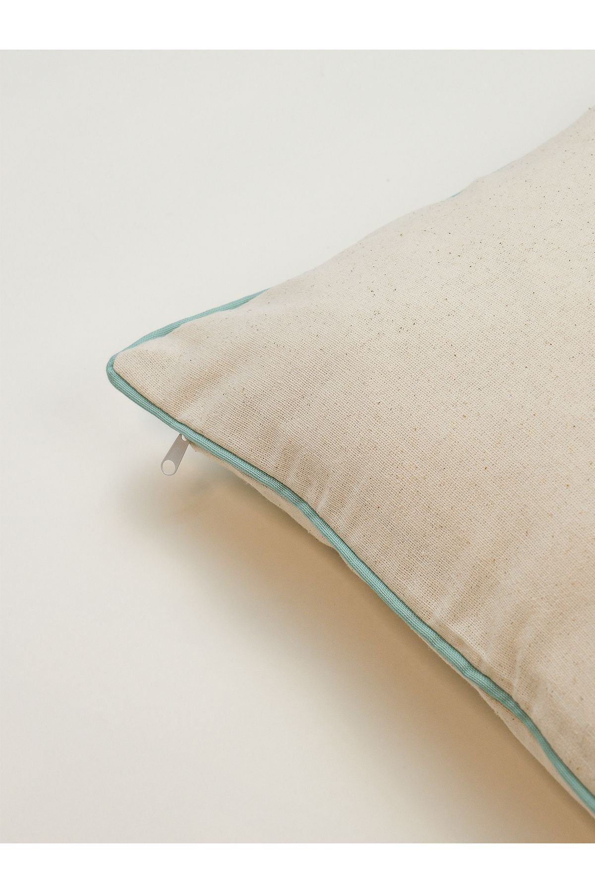 Galia Tasarım-Minimal Edge - Stripe Bias Twill Rectangular Throw Pillow Cover - Blue 2