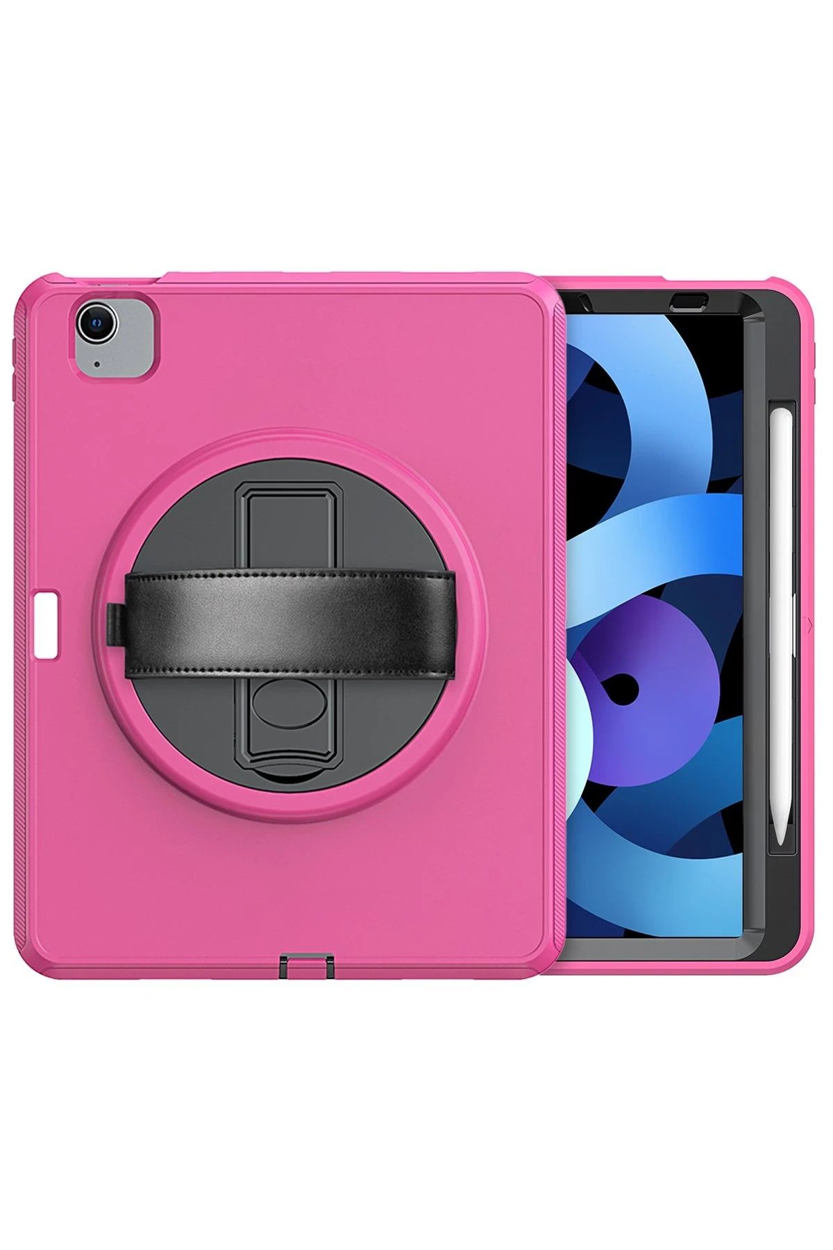 NewFace iPad 2022 10.9 (10.nesil) Kılıf Hand Strap Tablet Kılıfı - Pembe SVLRS