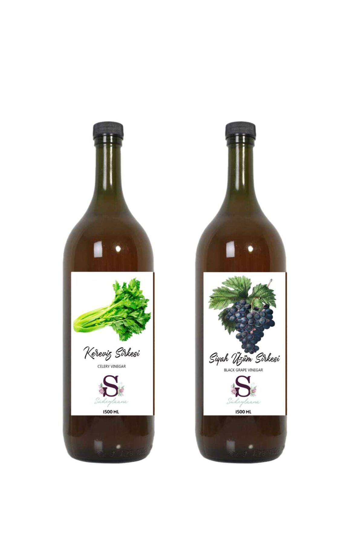 Süheylaana Doğal Kereviz Sirkesi 1500 Ml - Doğal Siyah Üzüm Sirkesi 1500 Ml