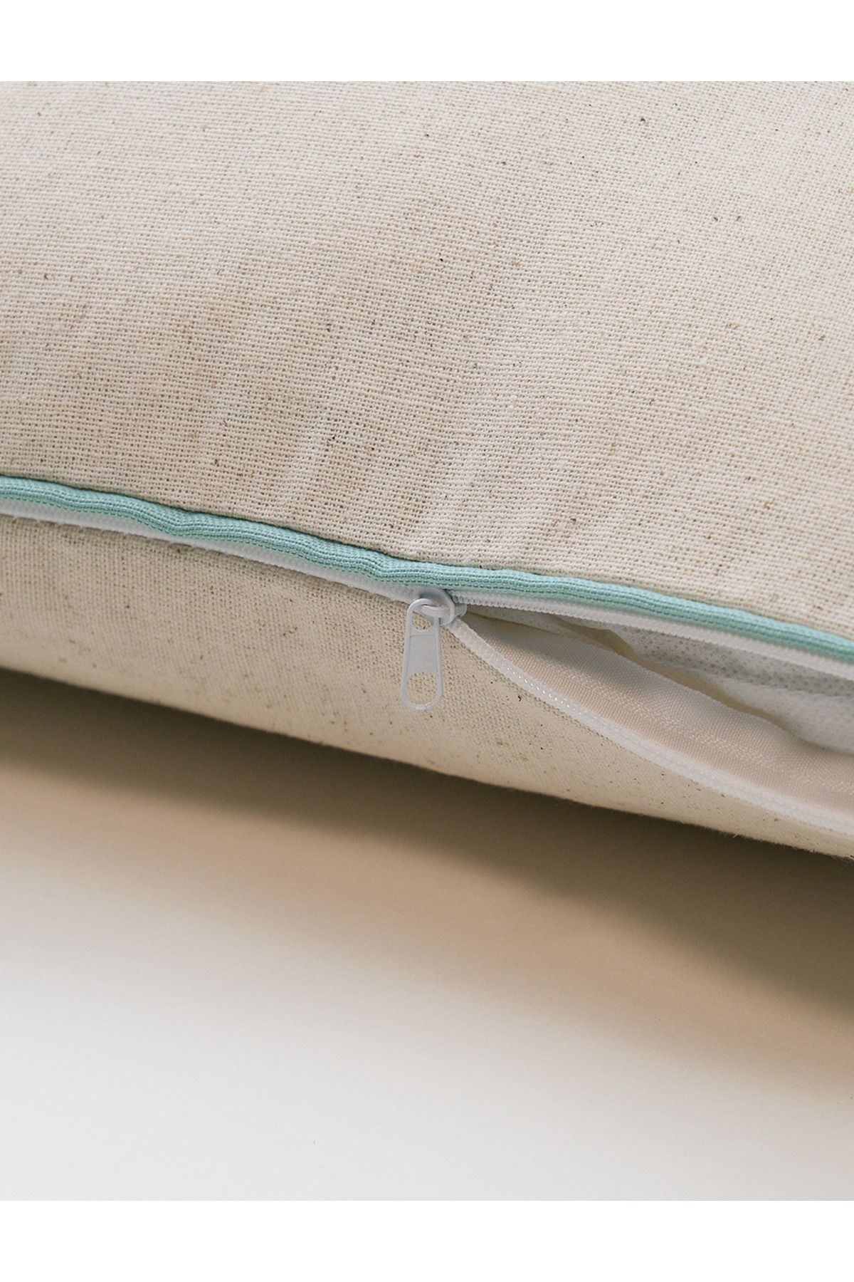 Galia Tasarım-Minimal Edge - Stripe Bias Twill Rectangular Throw Pillow Cover - Blue 5