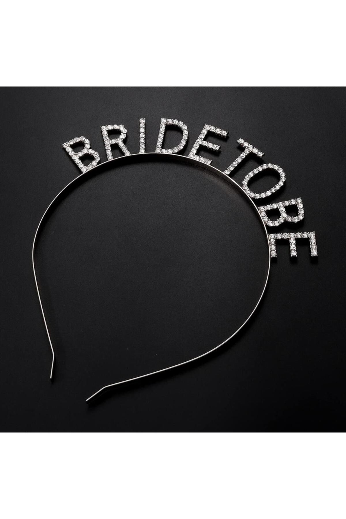 ÖYKÜ VE YİĞİT Gümüş Kaplama Kristal Taşlı Bride To Be Gelin Tacı 16x17 cm