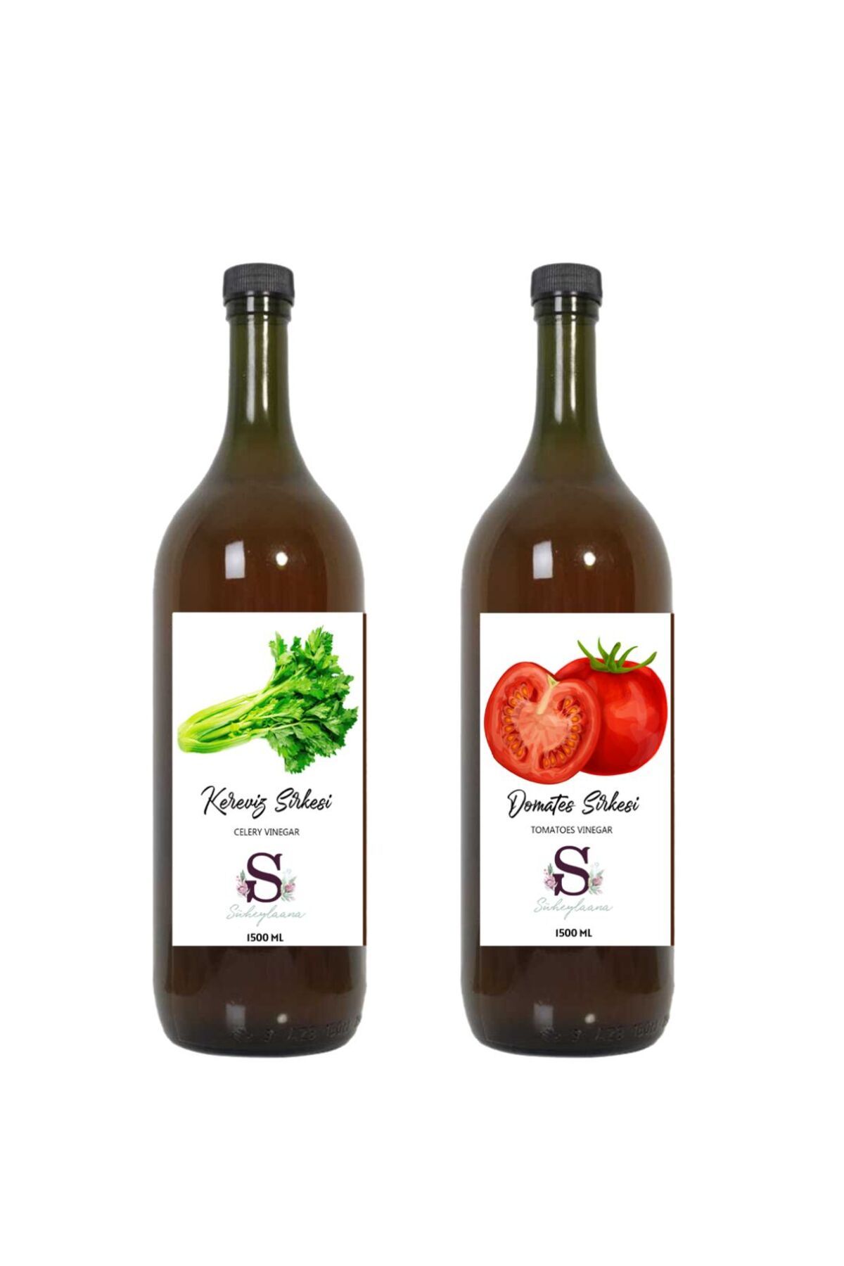 Süheylaana Doğal Kereviz Sirkesi 1500 Ml - Doğal Domates Sirkesi 1500 Ml
