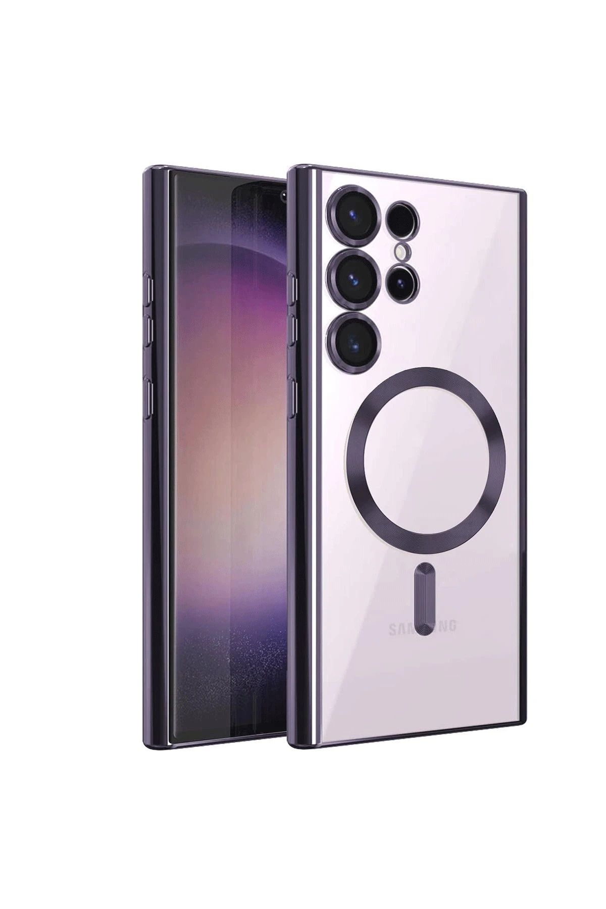NewFace Samsung Galaxy S23 Ultra Kılıf Kross Magneticsafe Kapak - Mor WLZOR