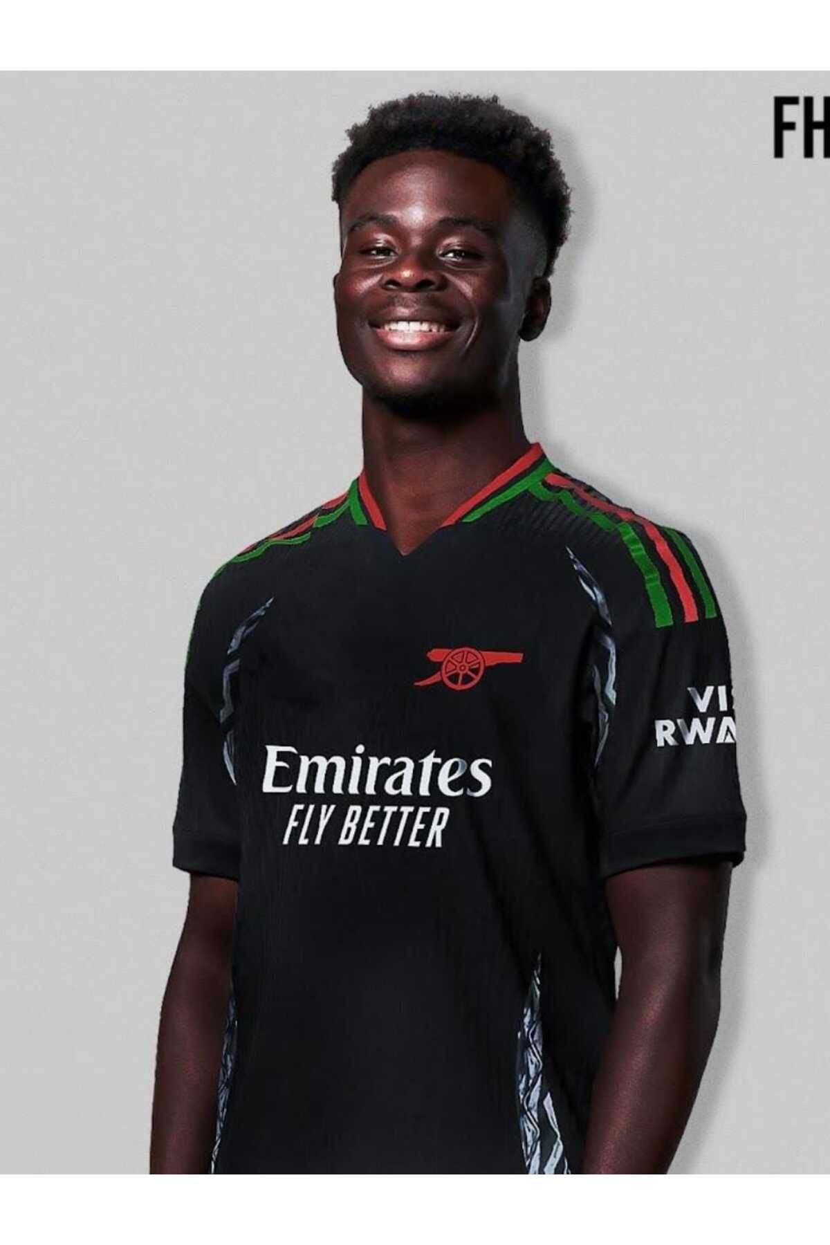 Ronson Arsenal 2024/25 Yeni Sezon Bukayo Saka Deplasman Forması (Black)