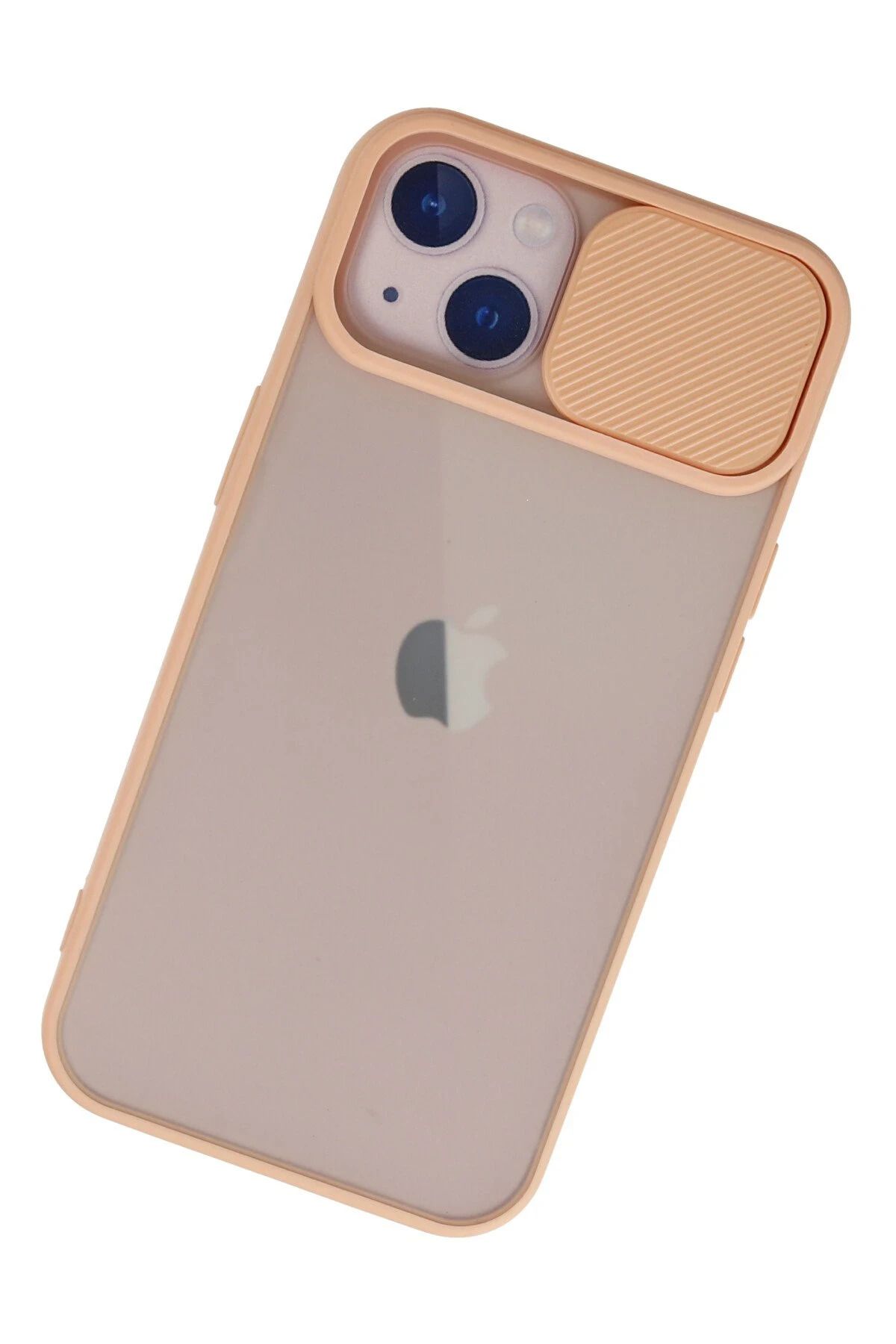 NewFace iPhone 13 Kılıf Palm Buzlu Kamera Sürgülü Silikon - Pembe WLZOR