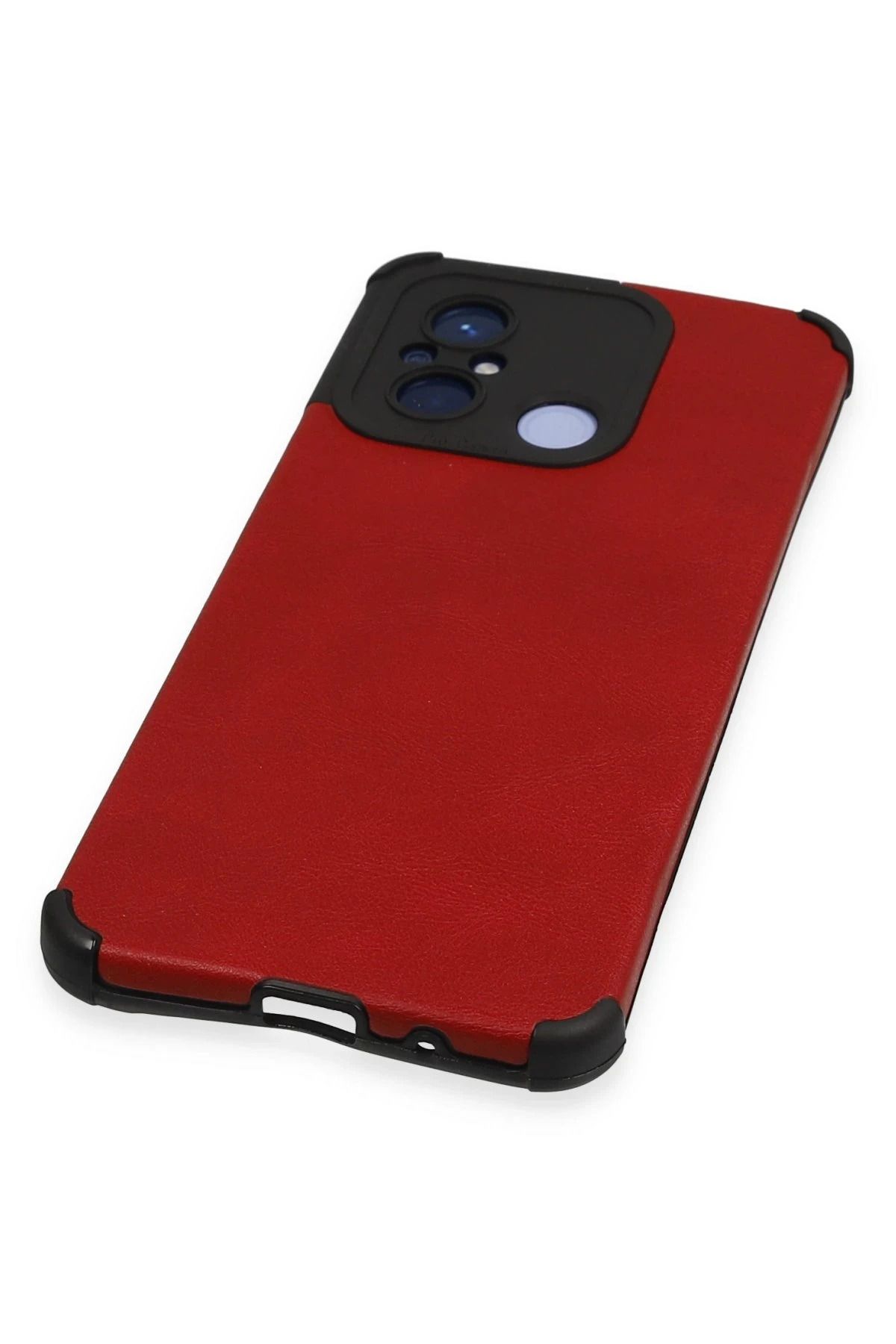 NewFace Xiaomi Redmi 12C Kılıf Loop Deri Silikon - Kırmızı SVLRS