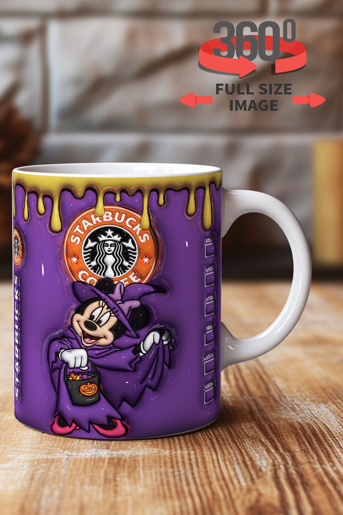 dijital moda tasarım 3D Kabartma Desen Efektli "Mickey" Kişiye Özel Hediyelik Porselen Kupa Bardak Minnie Goofy