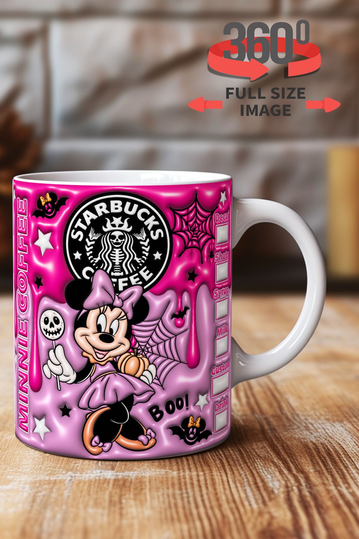 dijital moda tasarım 3D Kabartma Desen Efektli "Mickey" Kişiye Özel Hediyelik Porselen Kupa Bardak Minnie Goofy