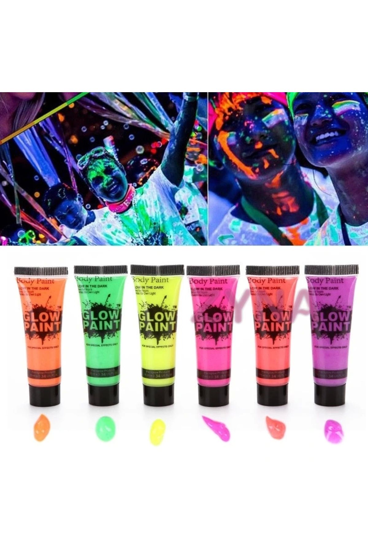 STOREMAX Neonlu Glow Parti Yüz Boyası 6 Renk 6 Adet (5047)