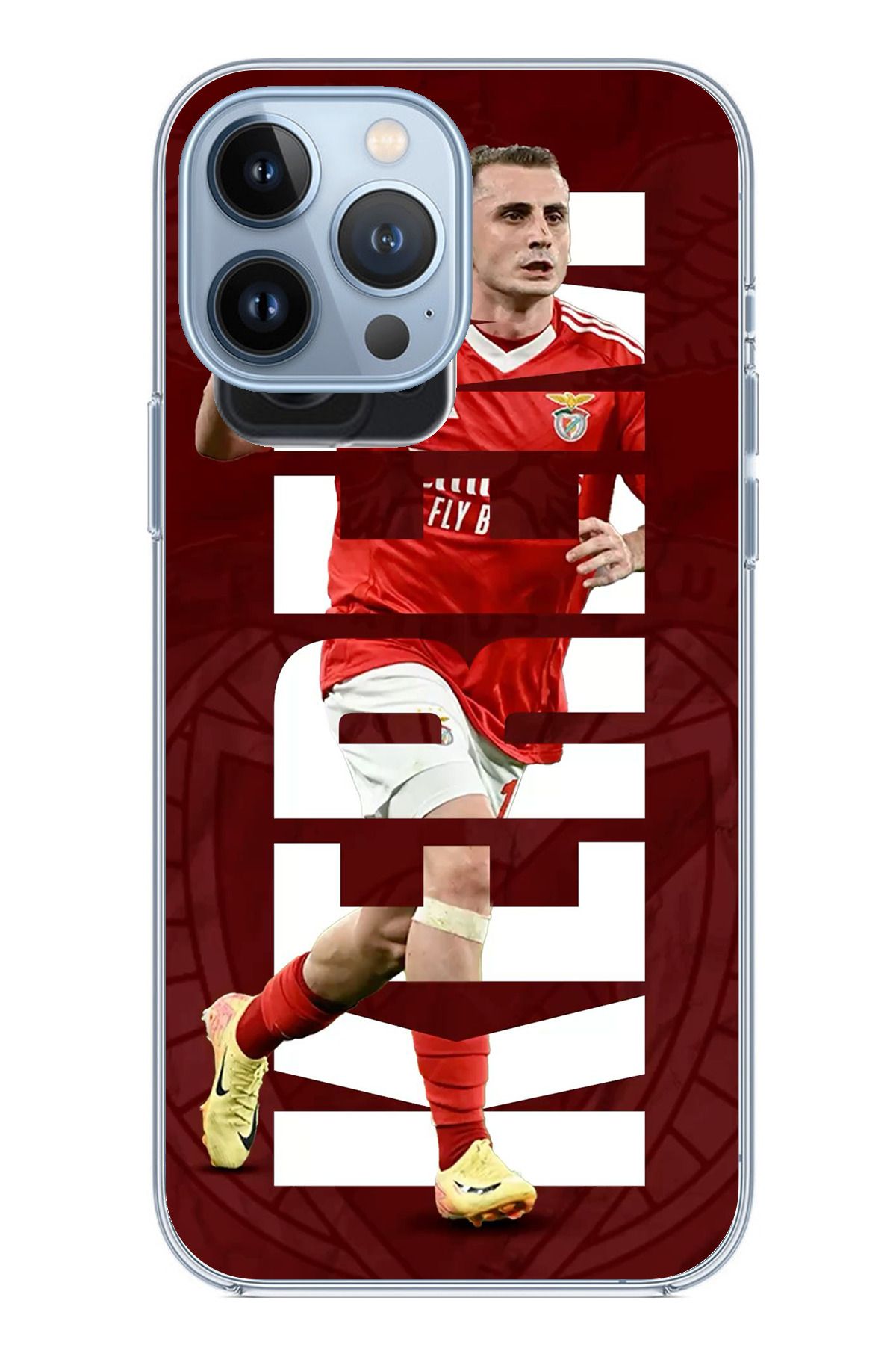 TechTree iPhone 13 PRO Uyumlu Kerem Aktürkoğlu Benfica Şeffaf Silikon Kılıf