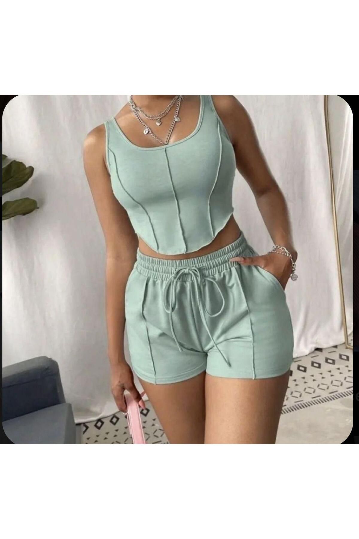 Veille Yeşil Gecelik ve Sabahlık Pijama Takımı