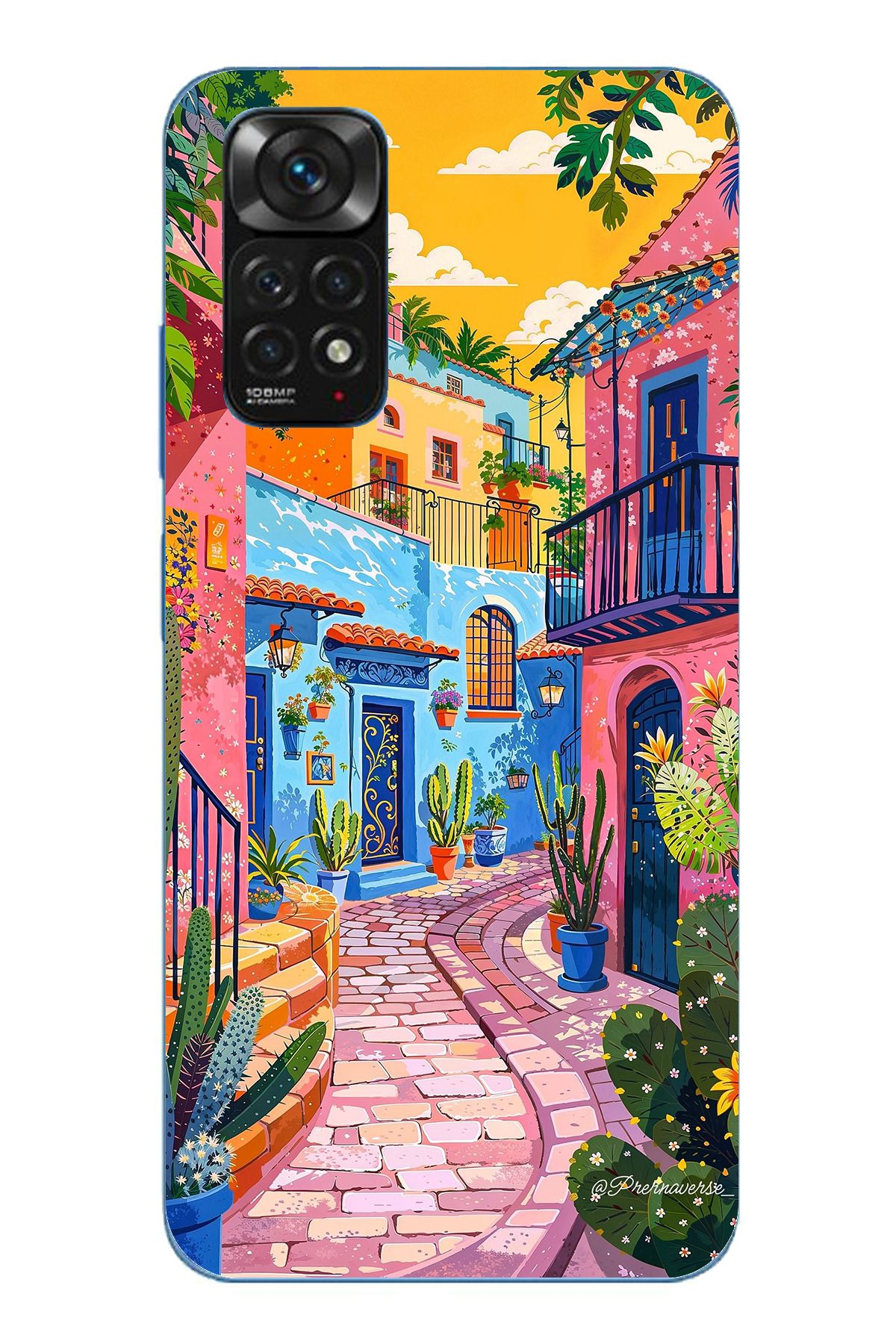 TechTree Redmi Note 11 / 11S Uyumlu Renkli Sanat Sokak Silikon Kılıf