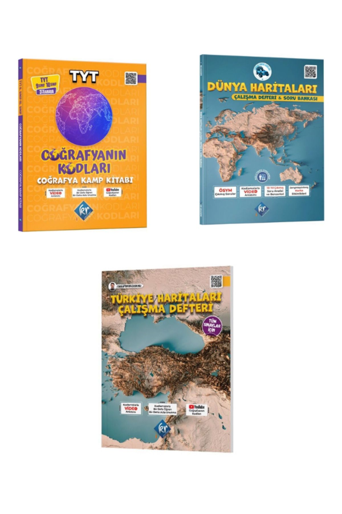 Garantör Akademi 2025 coğrafyanın kodları tyt kamp dünya haritaları çalışma kitabı ve türkiye haritaları