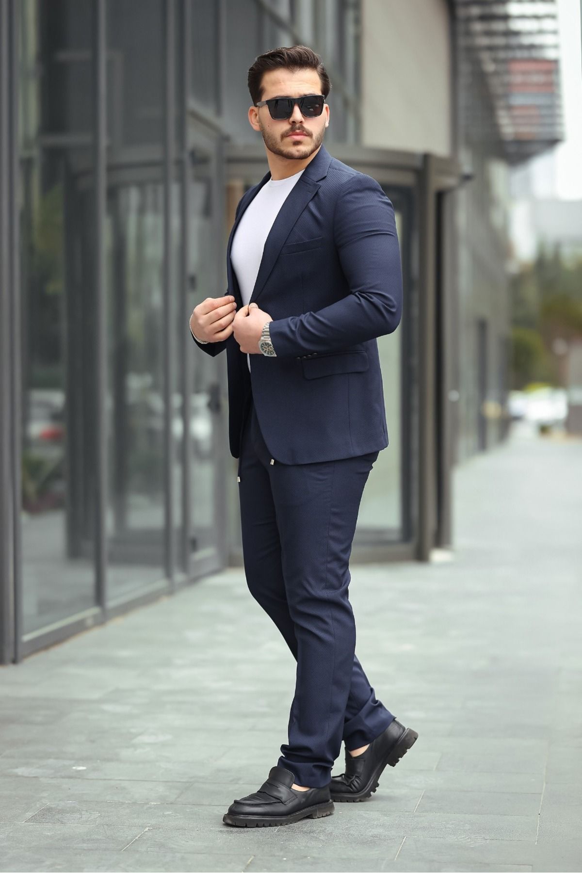 Twenhil DAR KESİM TAKIM ELBİSE PANTOLON İPLİ LACİVERT