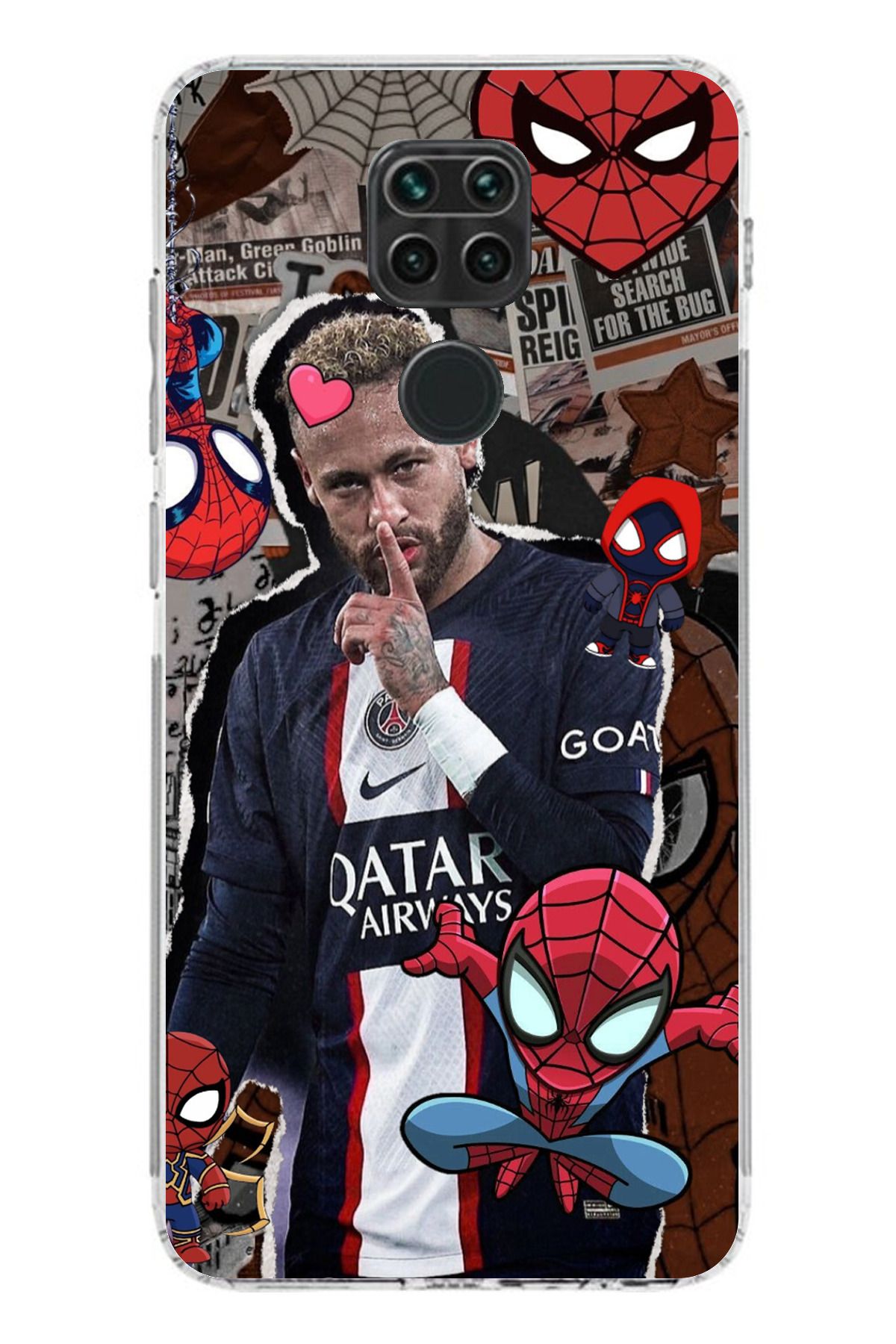 TechTree Redmi Note 9 Uyumlu Neymar PSG Şeffaf Silikon Kılıf