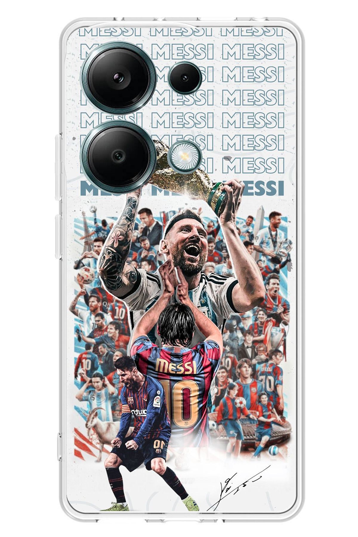 TechTree Redmi Note 13 PRO 4G Uyumlu Messi Dünya Kupası Şeffaf Silikon Kılıf