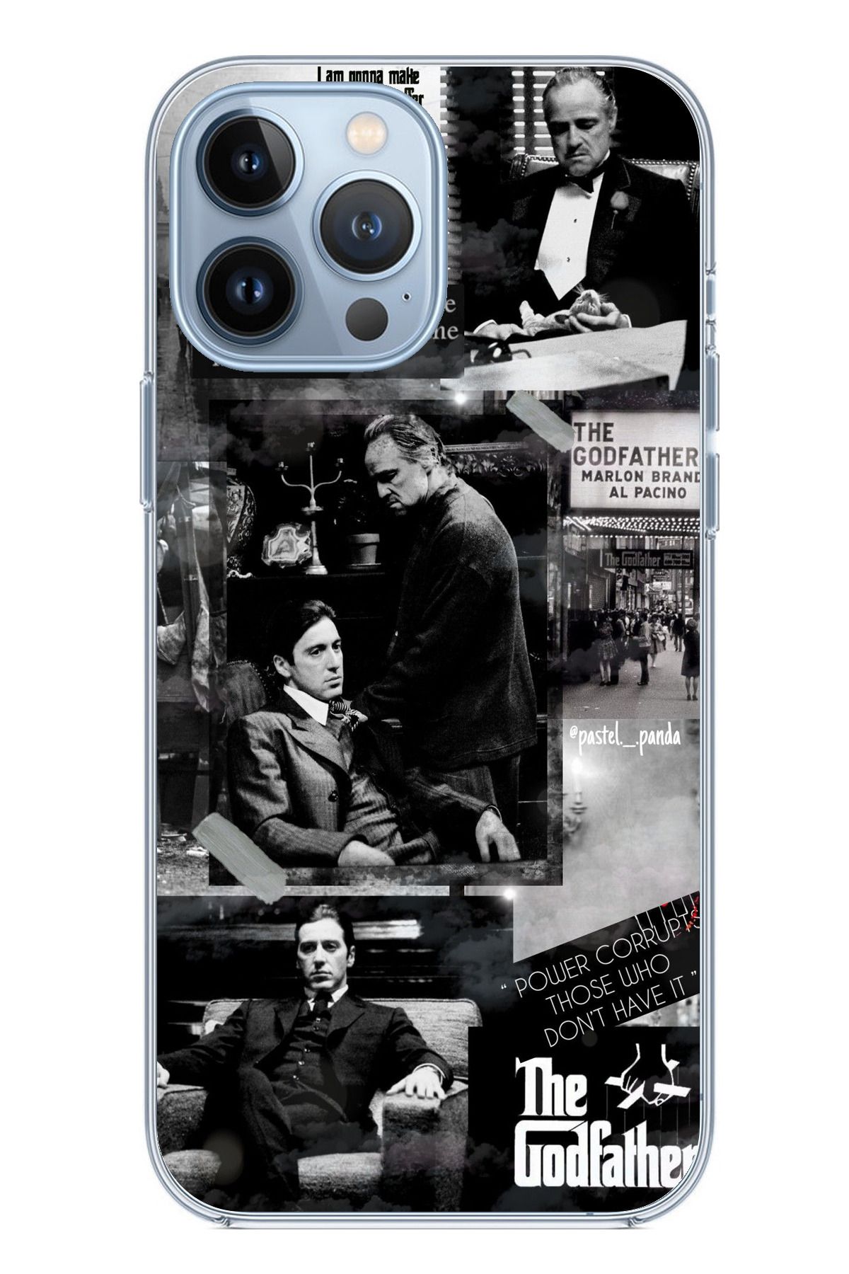 TechTree iPhone 13 PRO MAX Uyumlu The GodFather Baba Film Tasarımlı Şeffaf Silikon Kılıf
