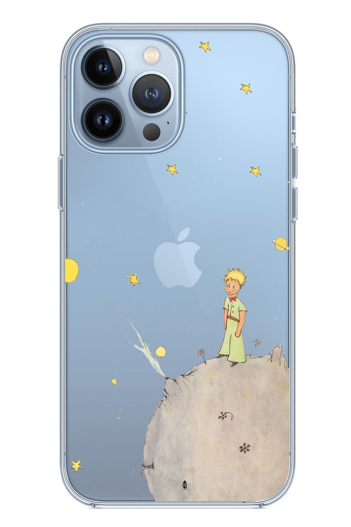 TechTree iPhone 13 PRO Uyumlu Küçük Prens Tasarımlı Şeffaf Silikon Kılıf