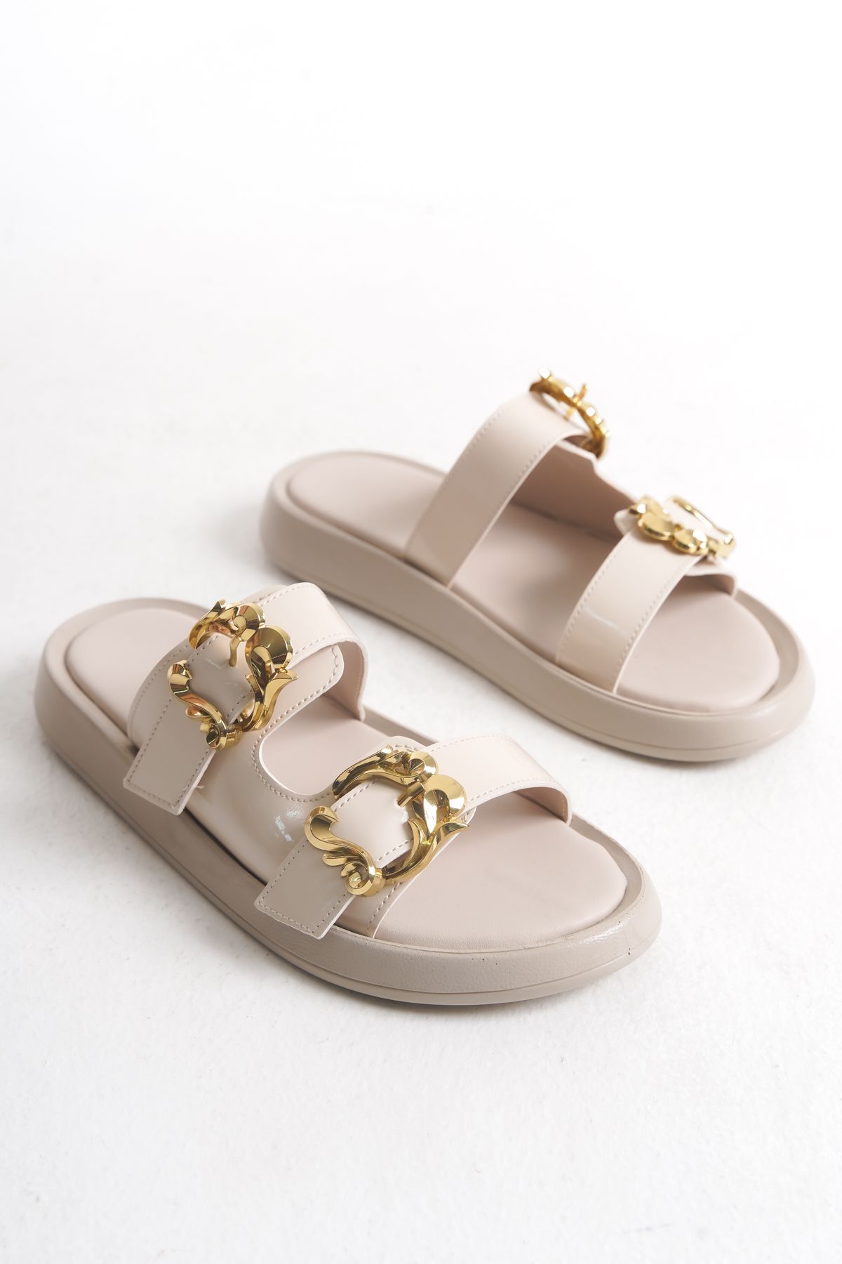Liza Shoes NORA Kadın Çift Bantlı Kemerli Terlik A003-K832/1