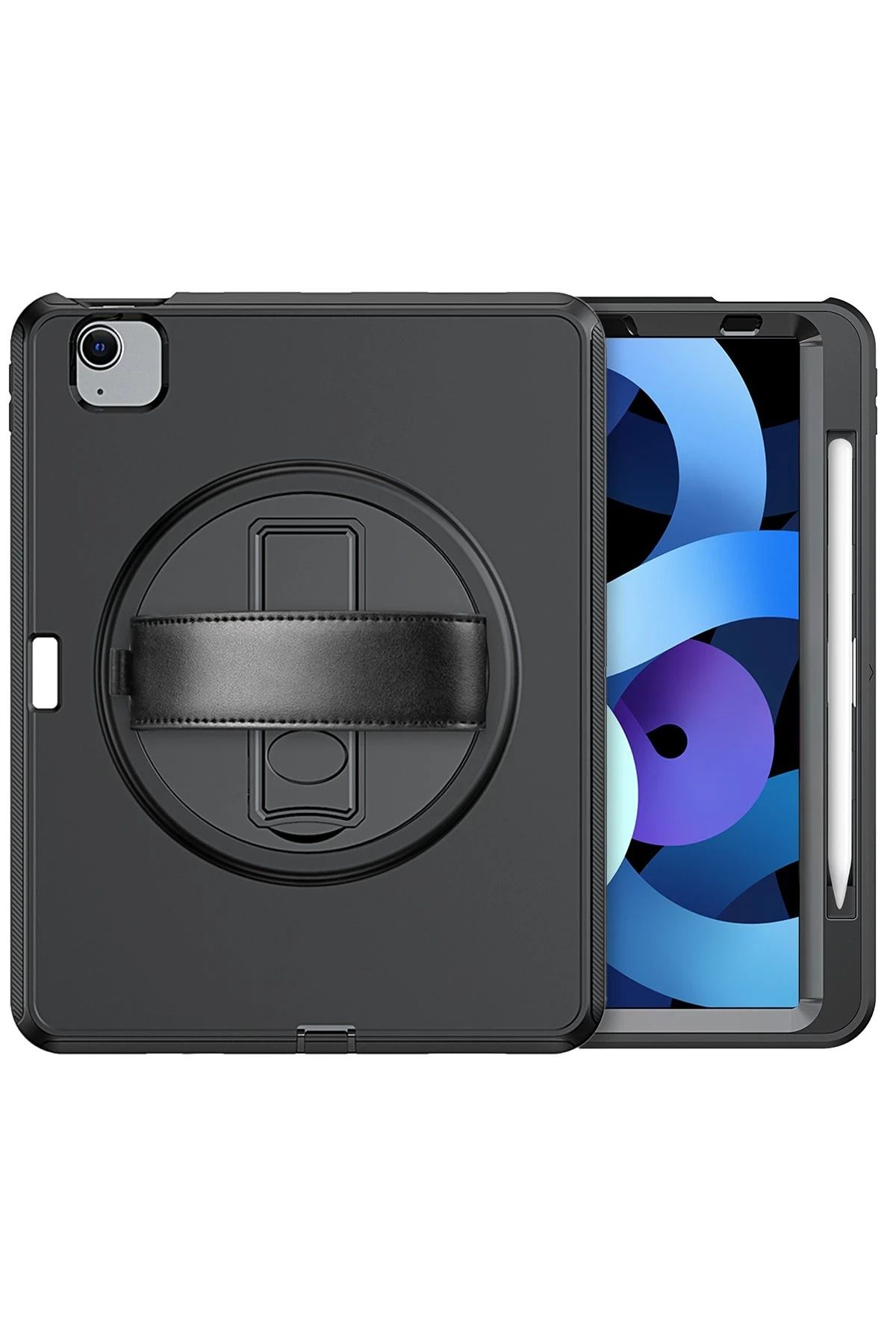NewFace iPad 2022 10.9 (10.nesil) Kılıf Hand Strap Tablet Kılıfı - Siyah SVLRS